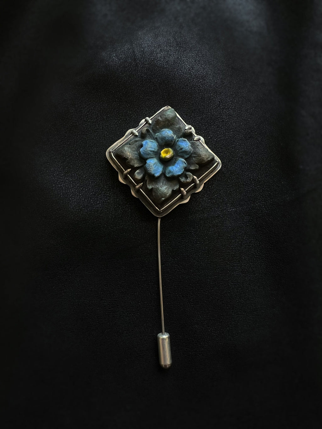 Forget-Me-Not Flower Tile Pin in collaboration with Alexis Ellison