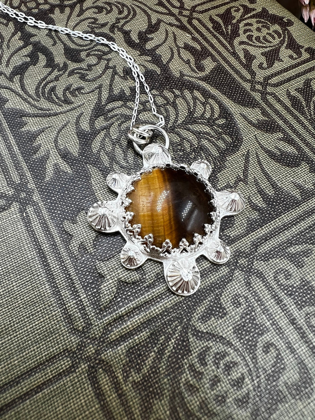 Sunburst Tigers Eye Pendant