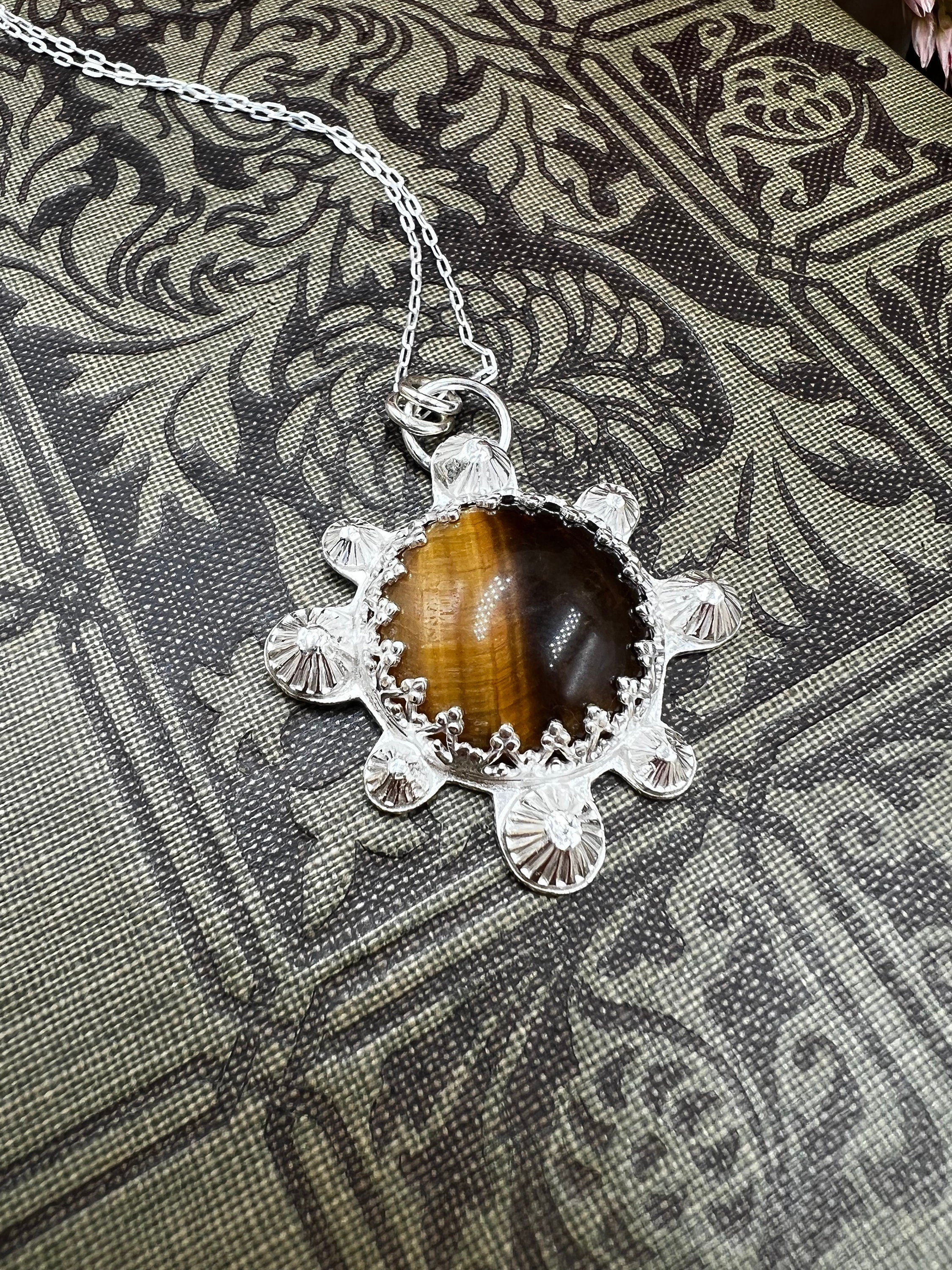 Sunburst Tigers Eye Pendant