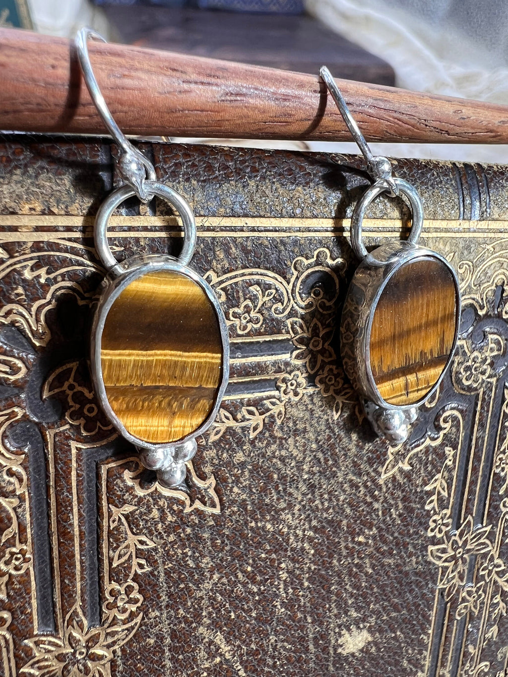 Tiger's Eye Dangling Earrings