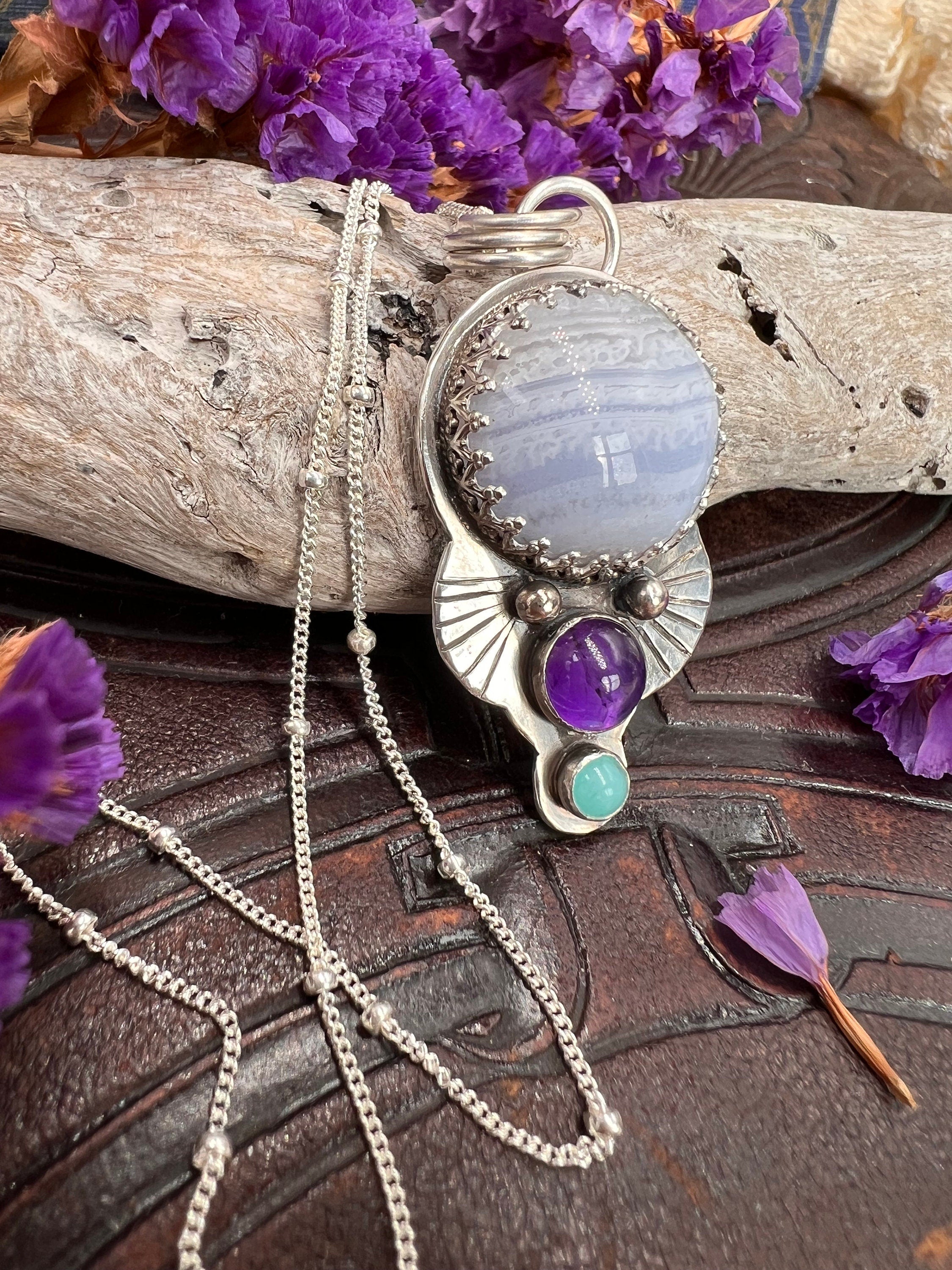 Violet Fairy Amulet Pendant Necklace