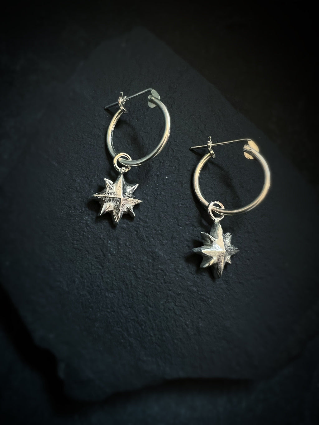 North Star Hoop Earrings