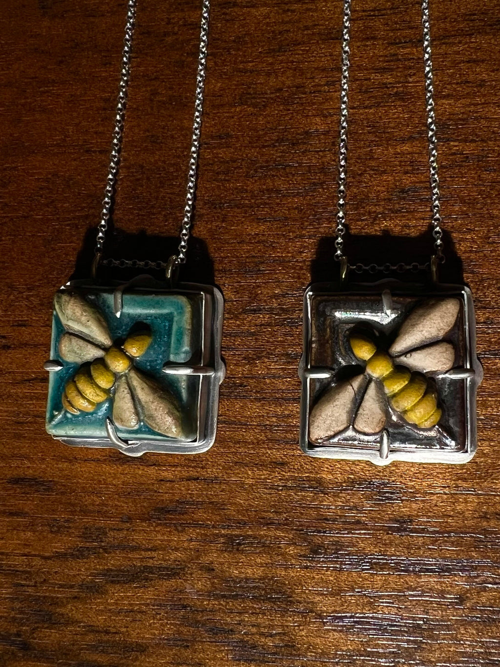 Bumblebee Tile Necklace Pendant in collaboration with Alexis Ellison