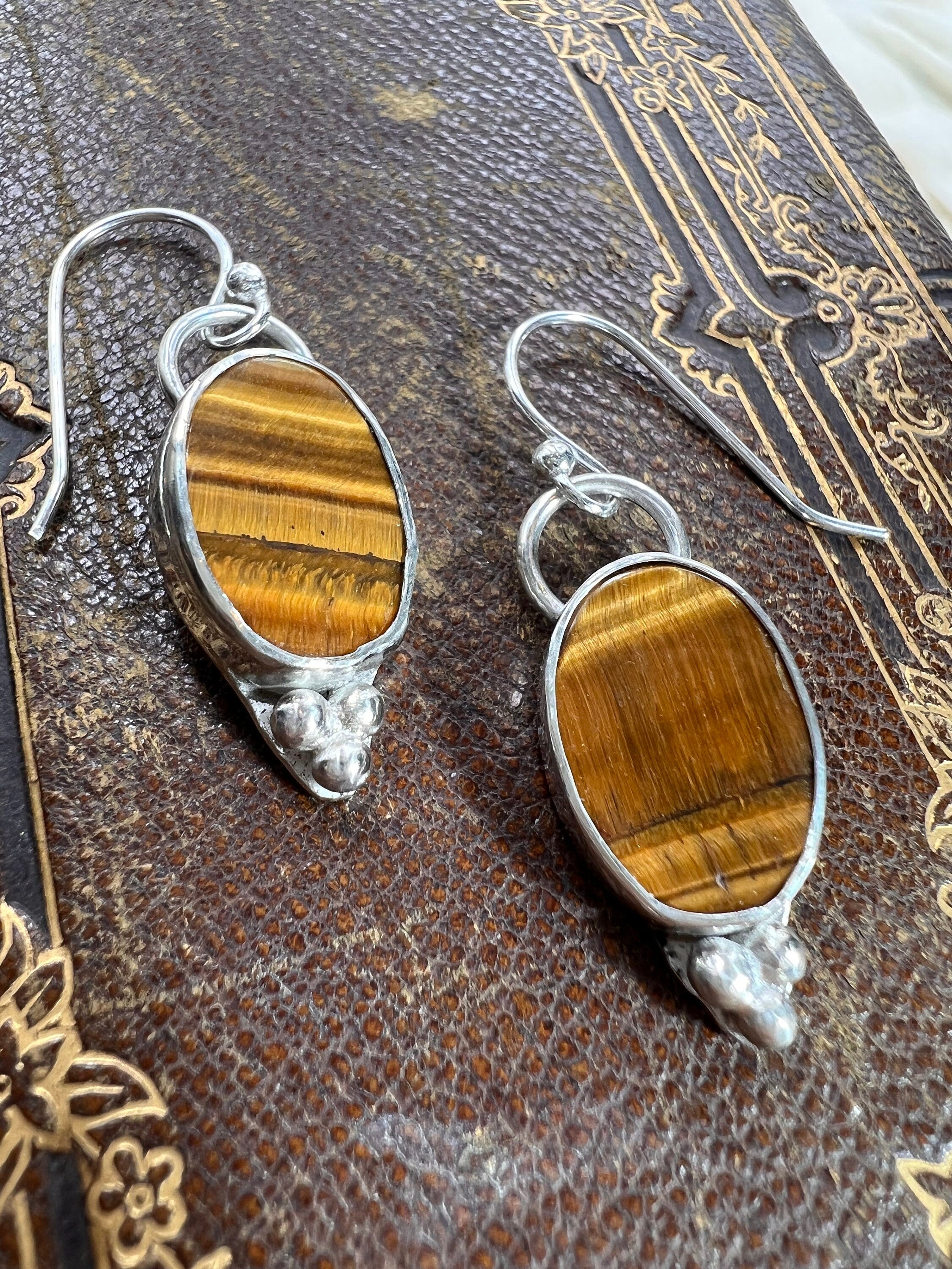 Tiger's Eye Dangling Earrings
