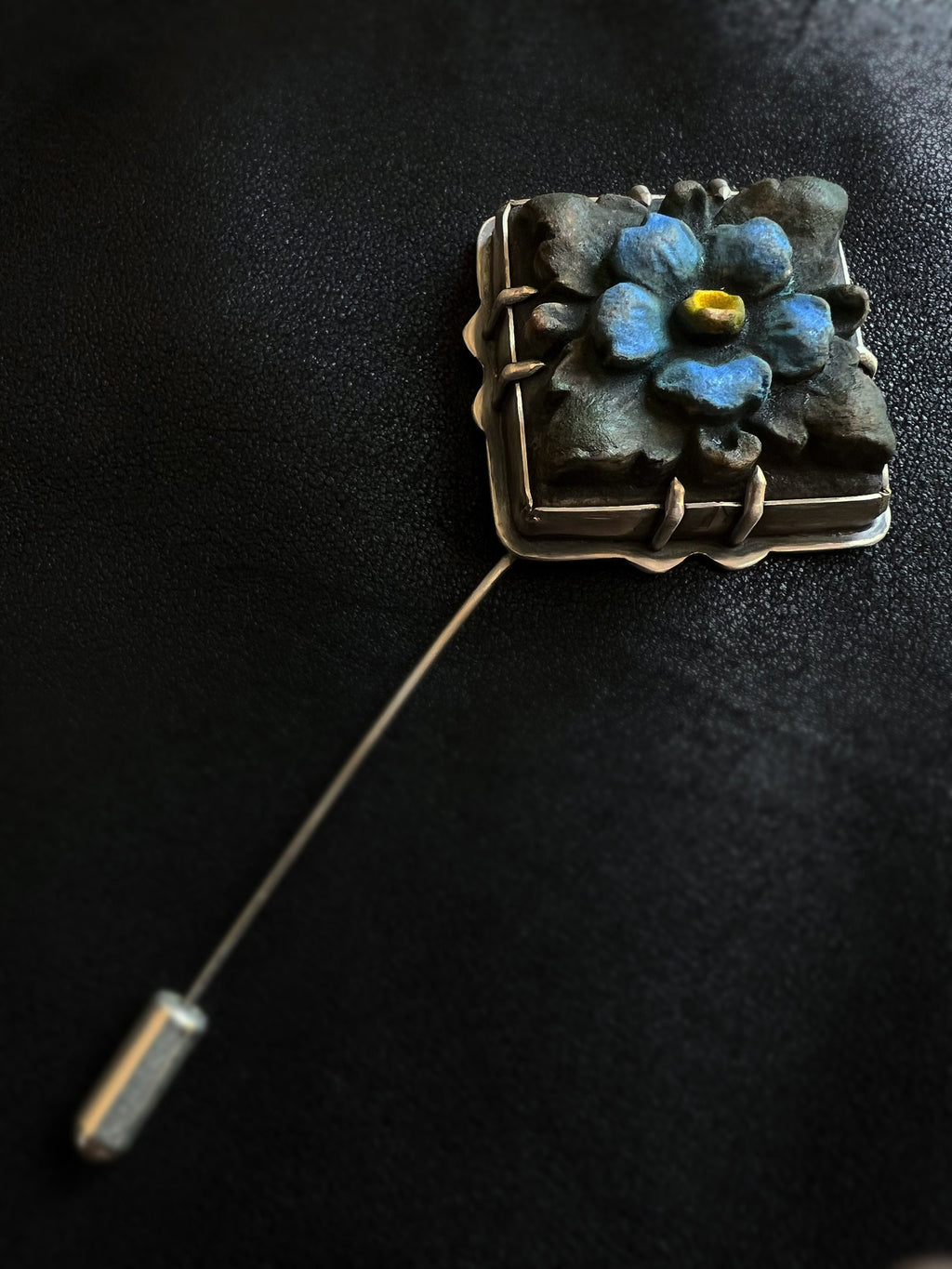 Forget-Me-Not Flower Tile Pin in collaboration with Alexis Ellison