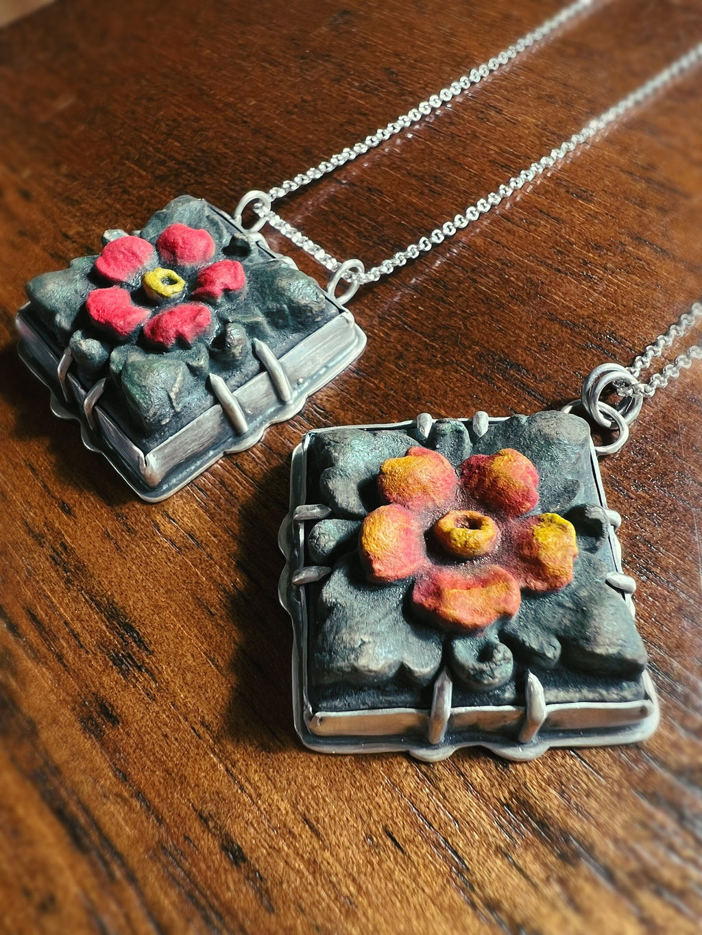Peregrina Flower Tile Necklace Pendant in collaboration with Alexis Ellison