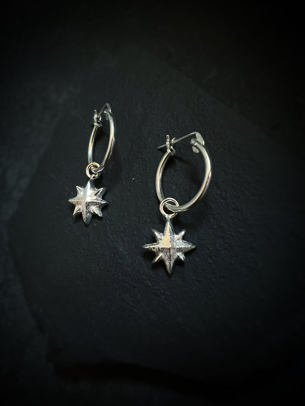 North Star Hoop Earrings