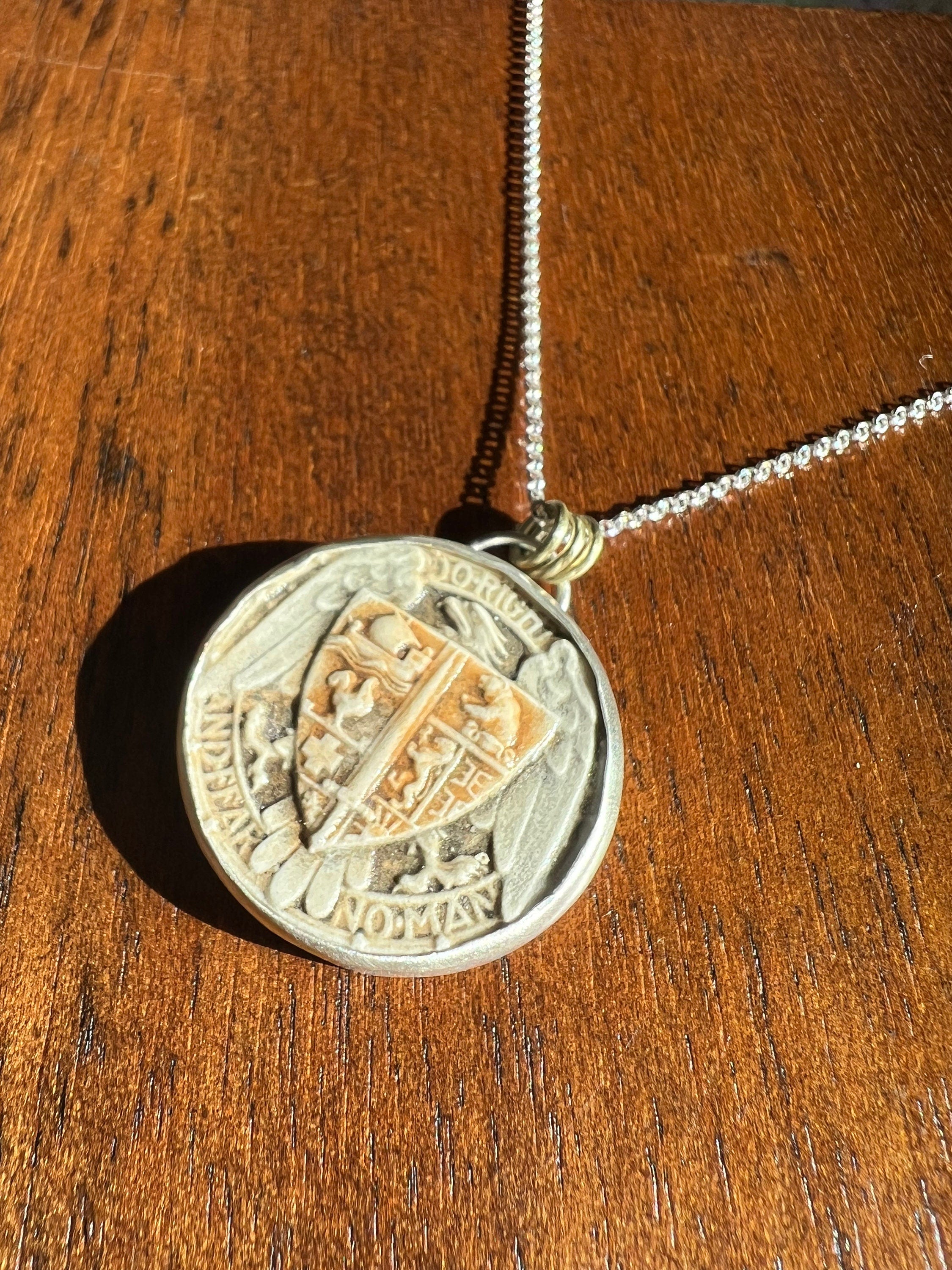 Do Right And Fear No Man collaboration with David Ellison Tile Necklace Pendant