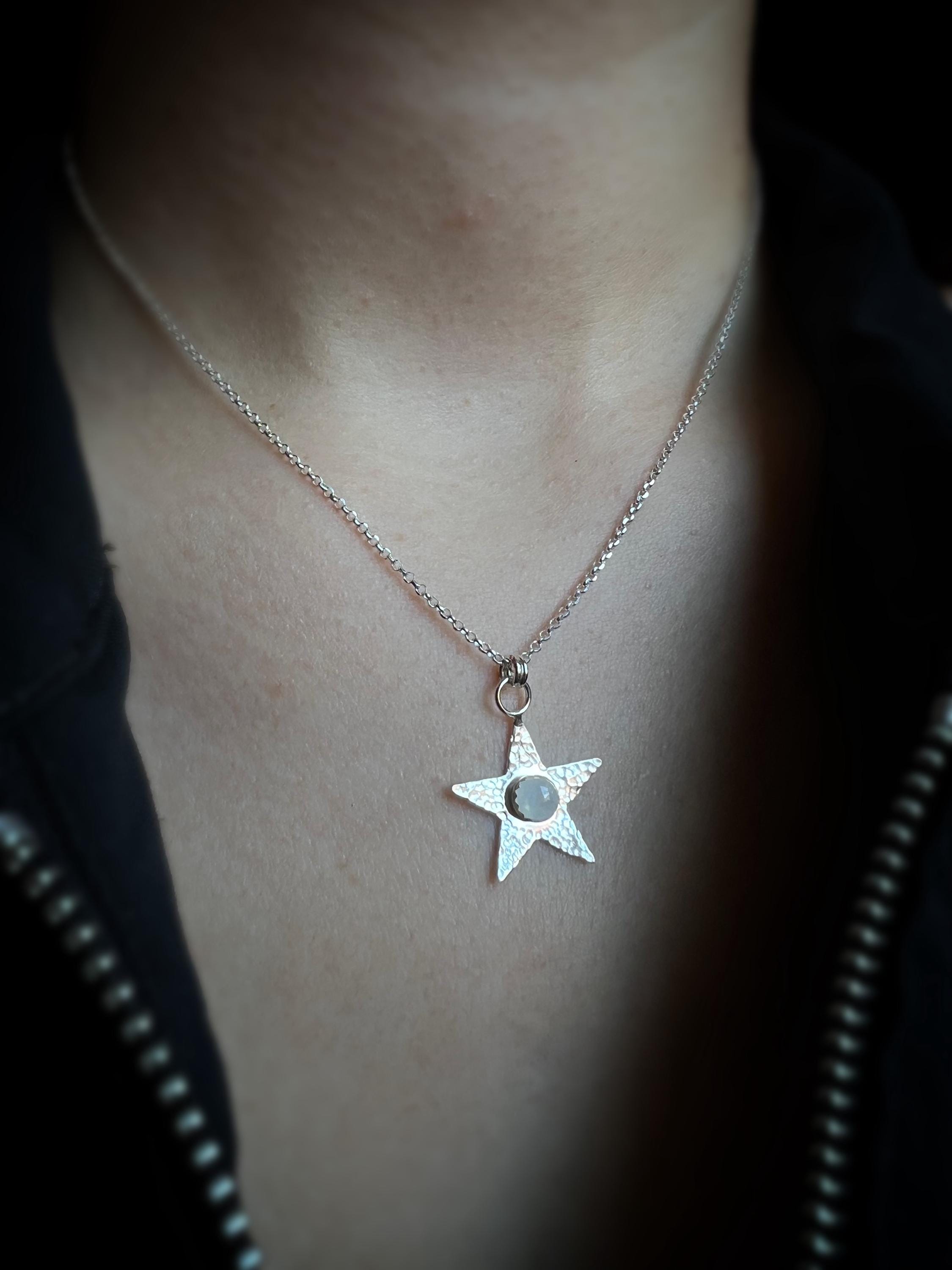 North Star Moonstone Pendant Necklace