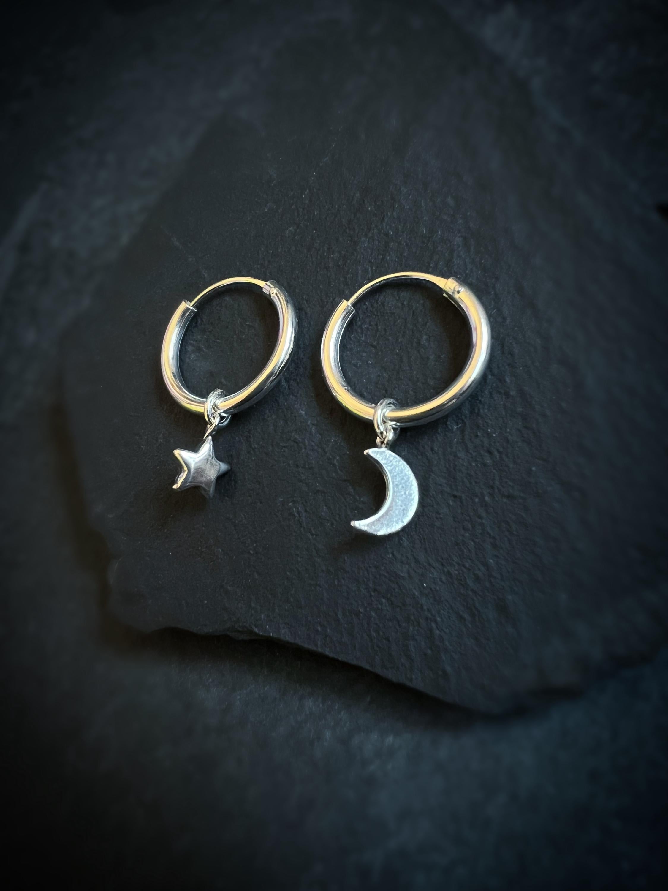 Celestial Moon & Star Hoop Earrings