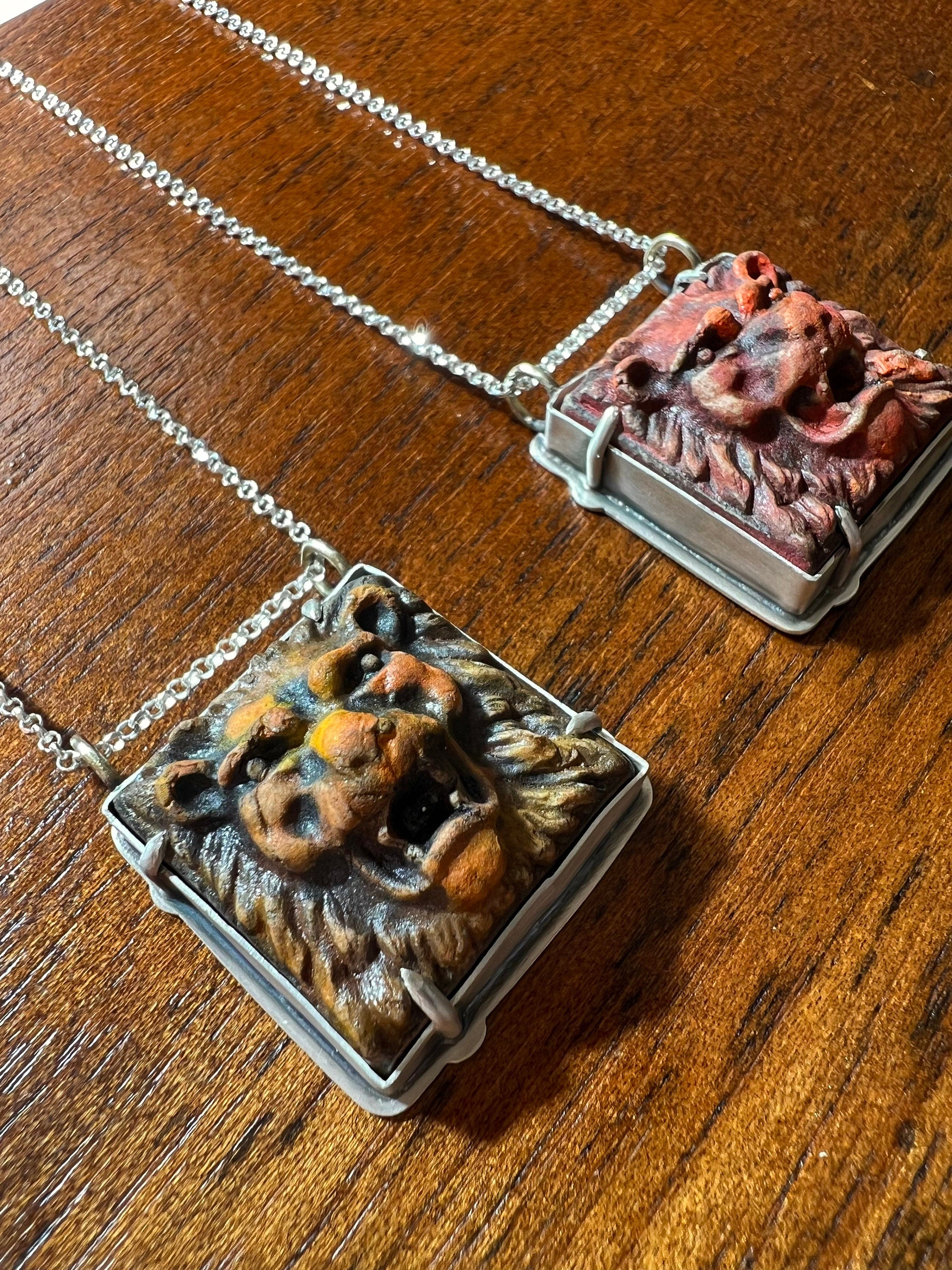 Lion Tile Necklace Pendant in collaboration with Alexis Ellison