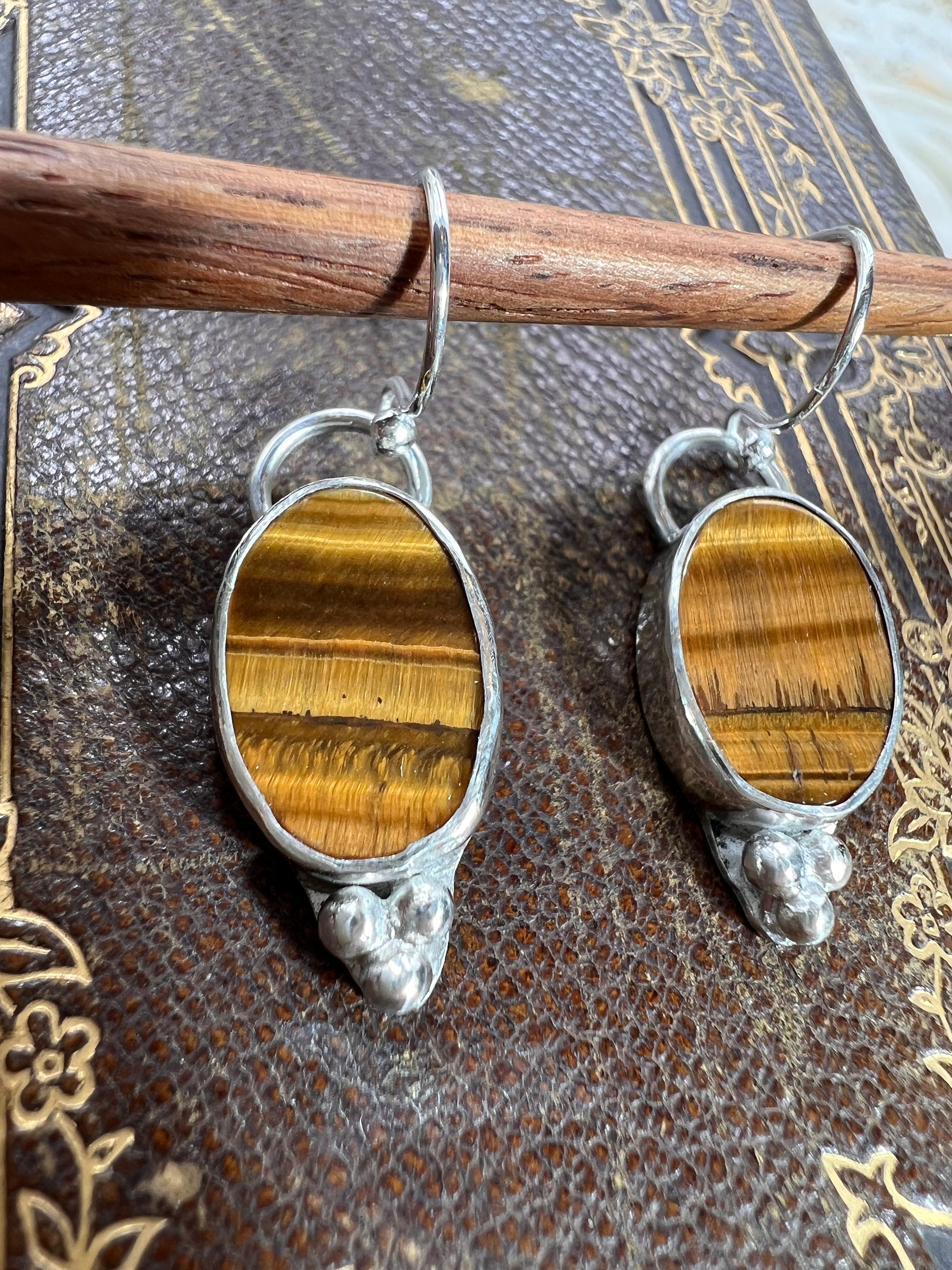 Tiger's Eye Dangling Earrings
