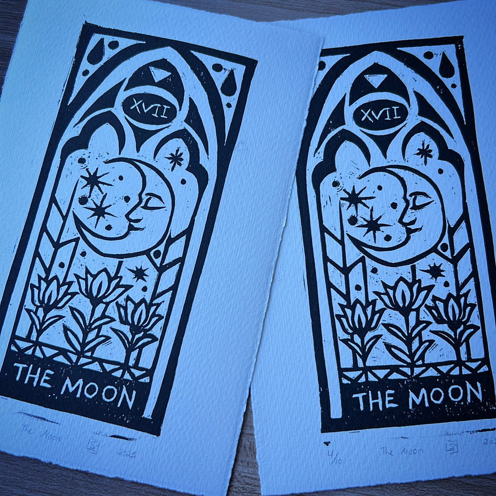 Celestial Tarot Lino Cut Print