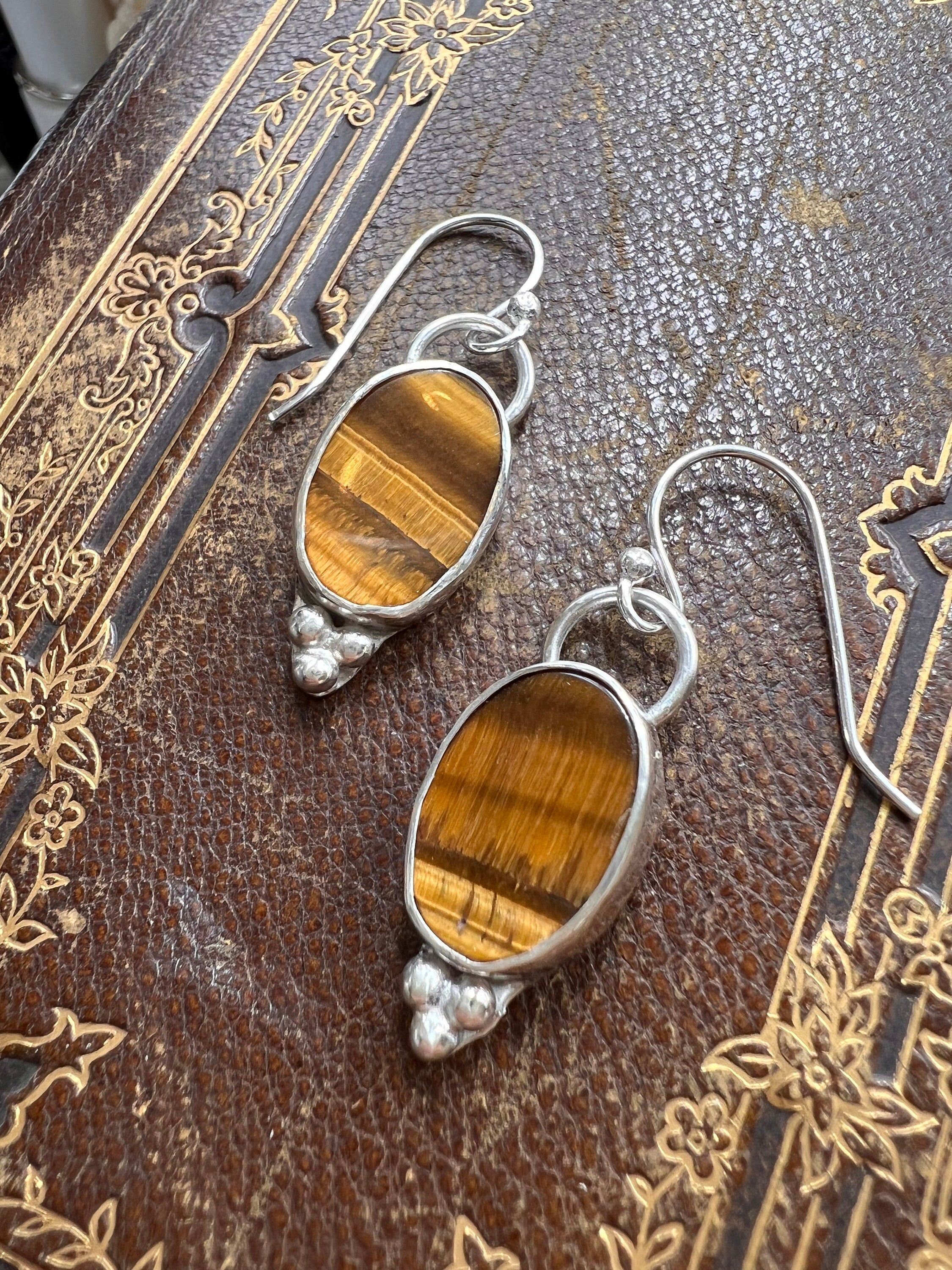 Tiger's Eye Dangling Earrings