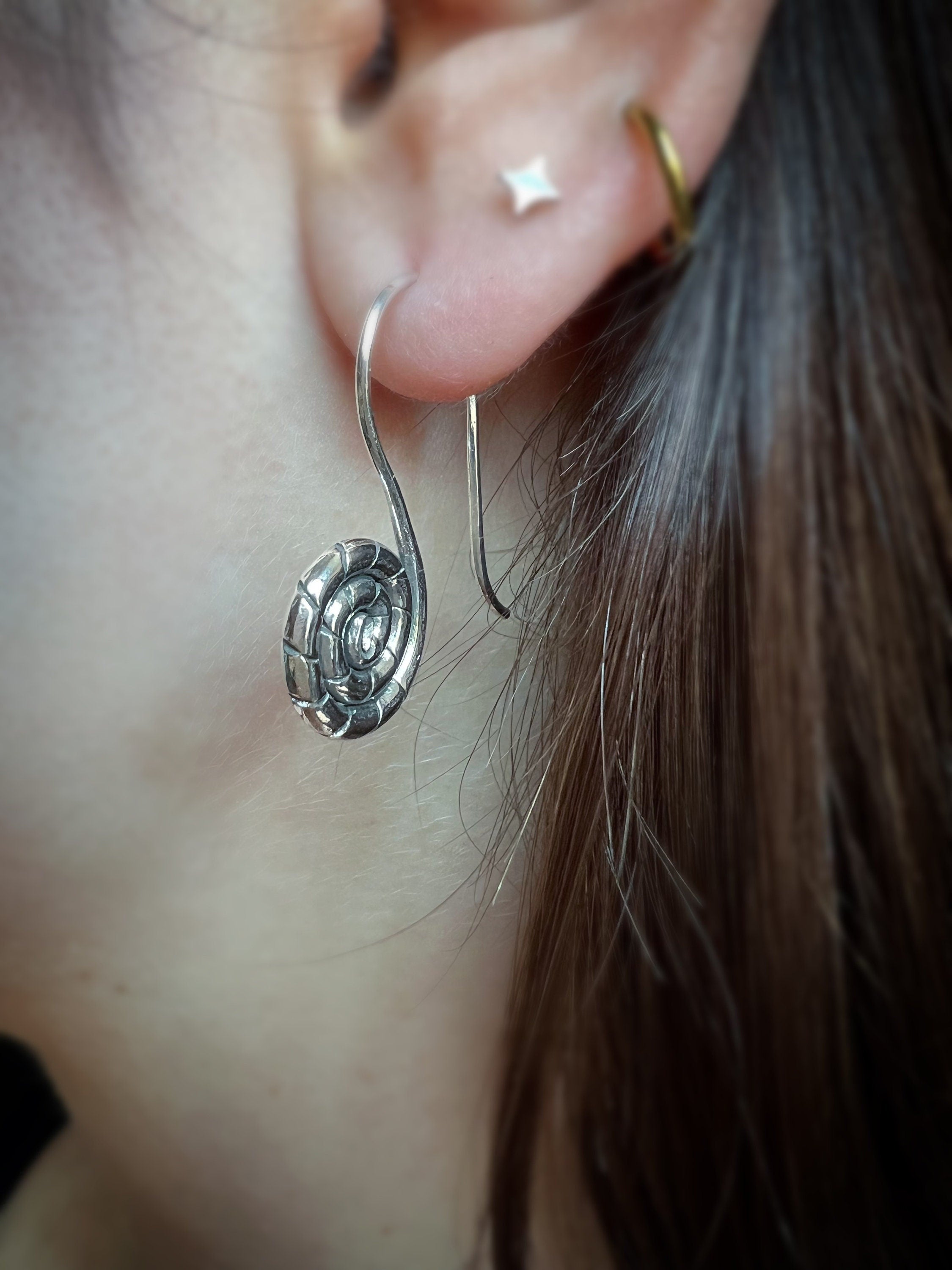 Snail Spiral Dangling Earrings