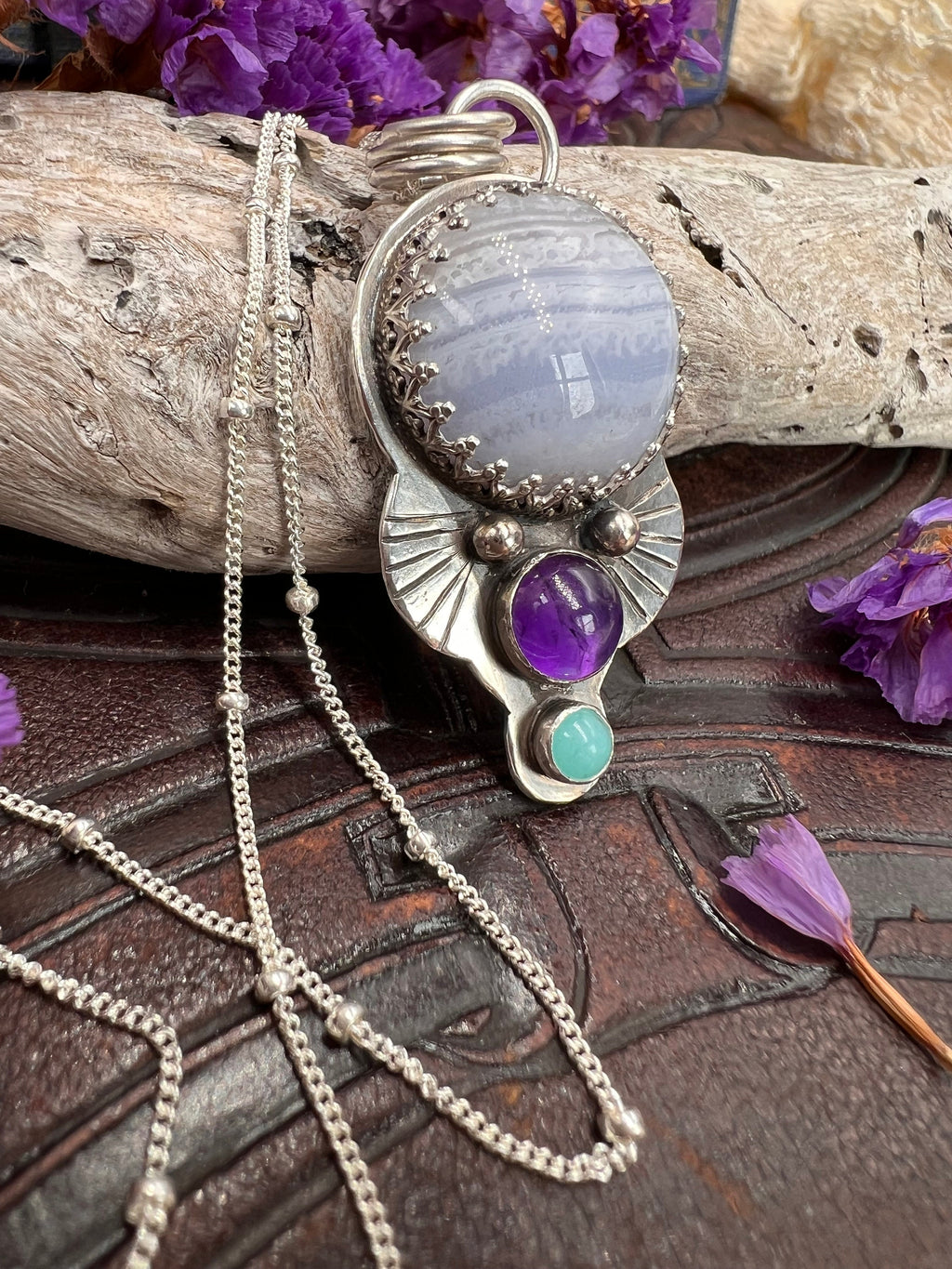 Violet Fairy Amulet Pendant Necklace