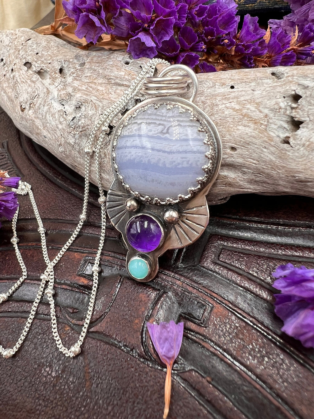 Violet Fairy Amulet Pendant Necklace