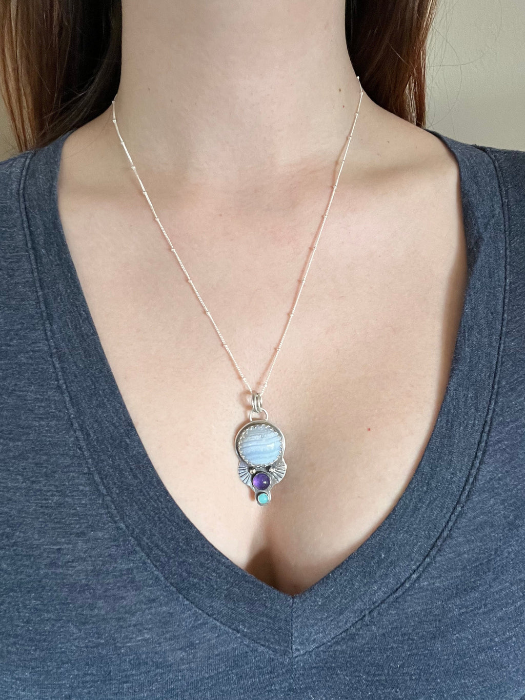 Violet Fairy Amulet Pendant Necklace