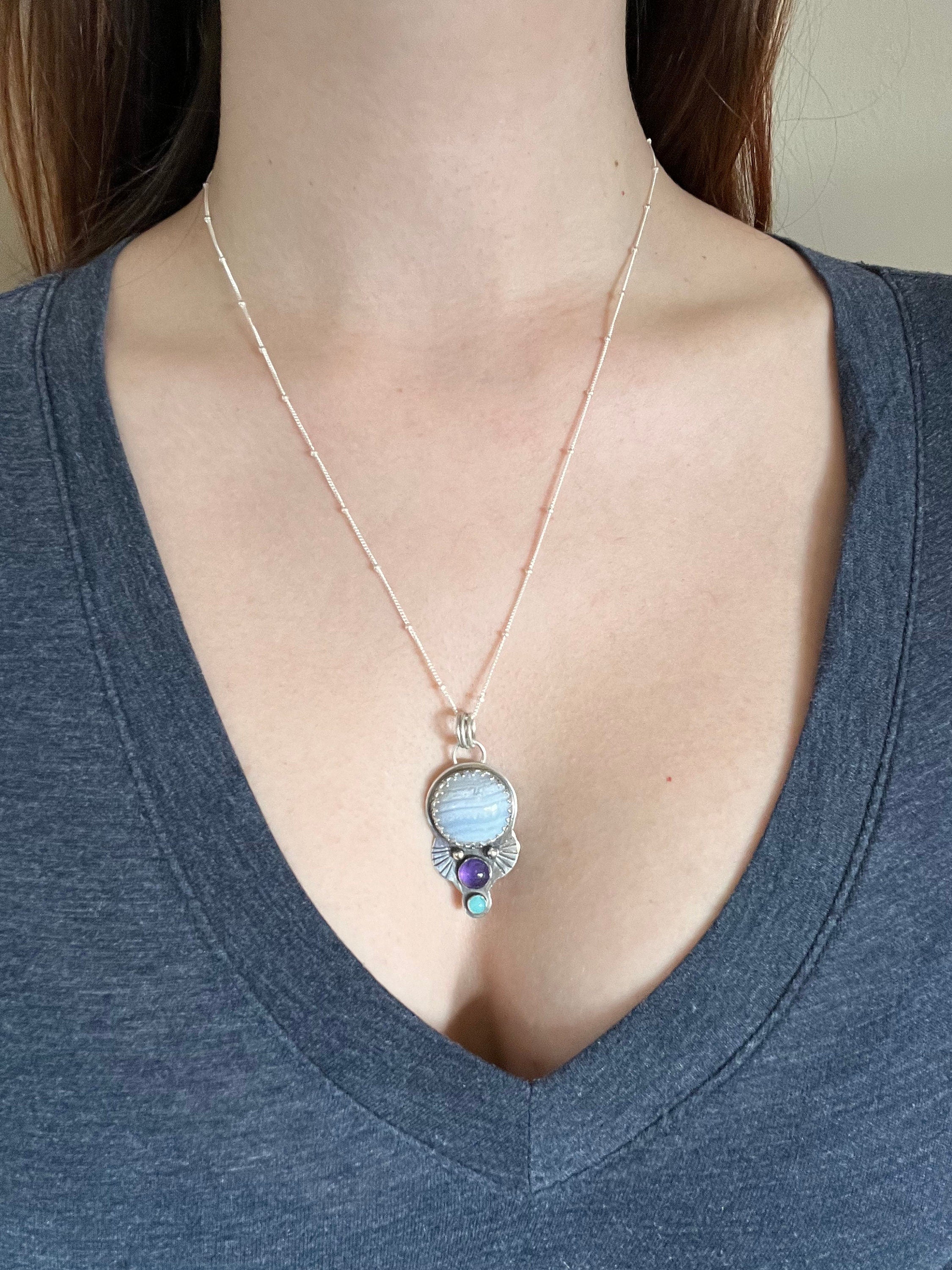 Violet Fairy Amulet Pendant Necklace