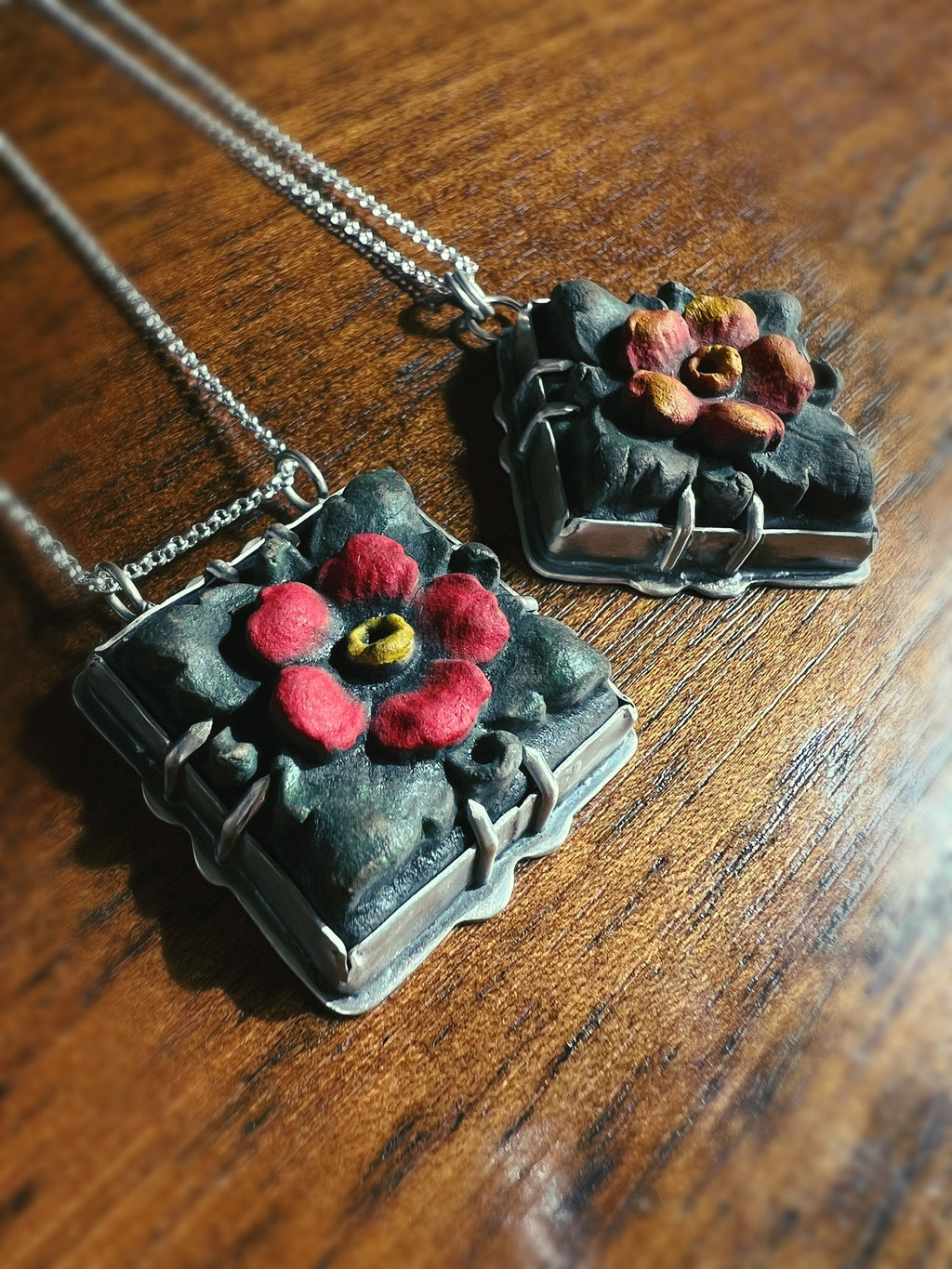 Peregrina Flower Tile Necklace Pendant in collaboration with Alexis Ellison