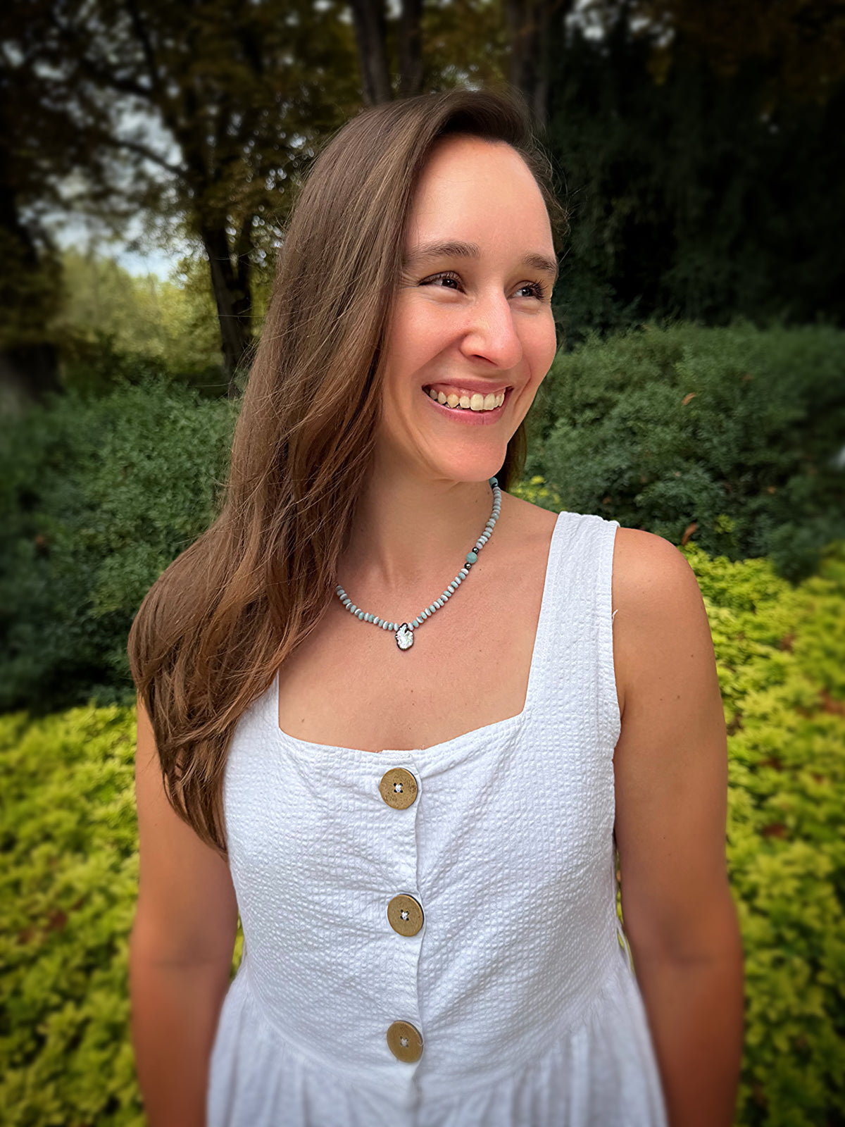 Amazonite, Cat’s Eye, Black Pearl & Baroque Necklace