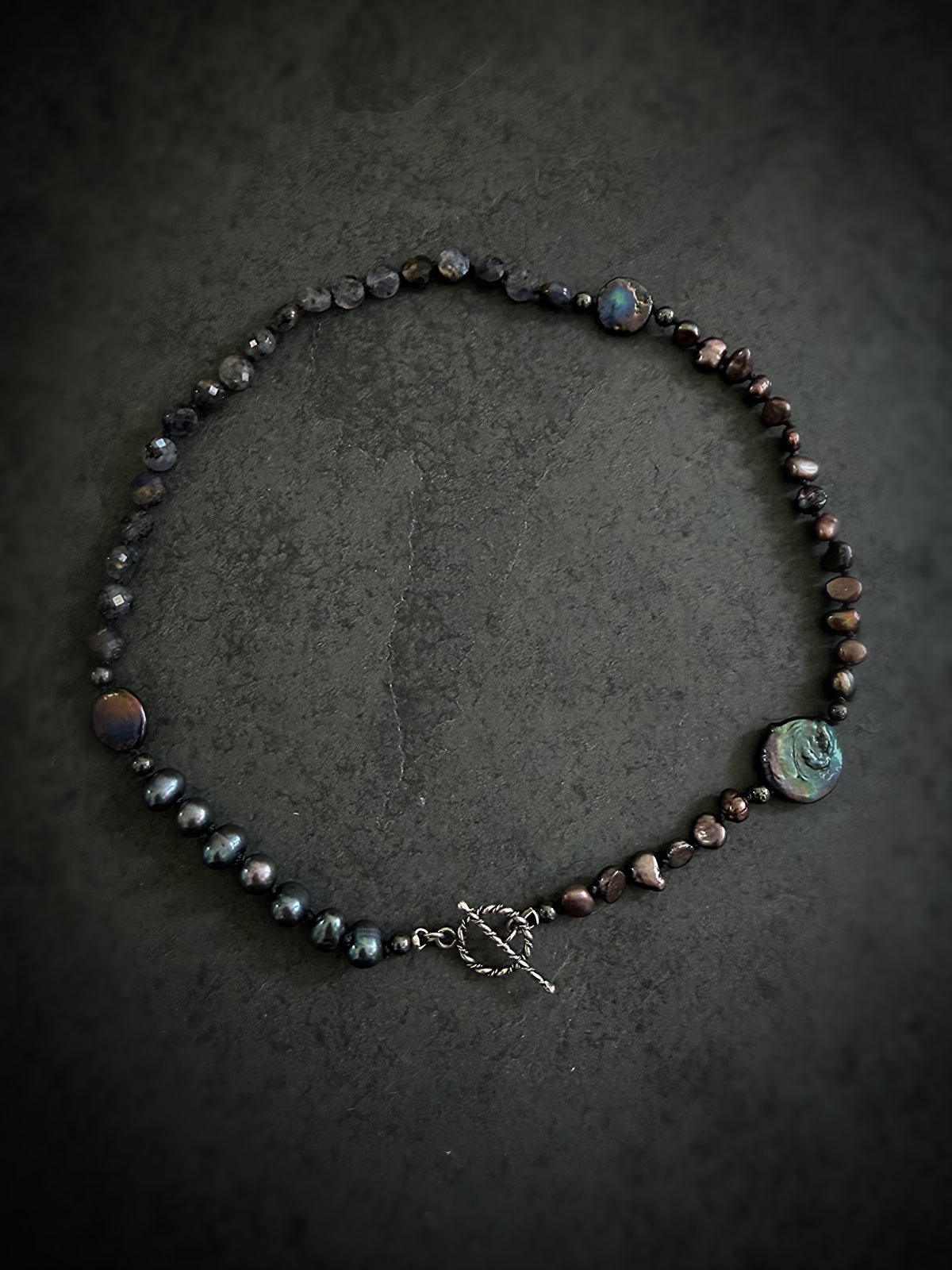 Black Pearl & Kyanite Necklace