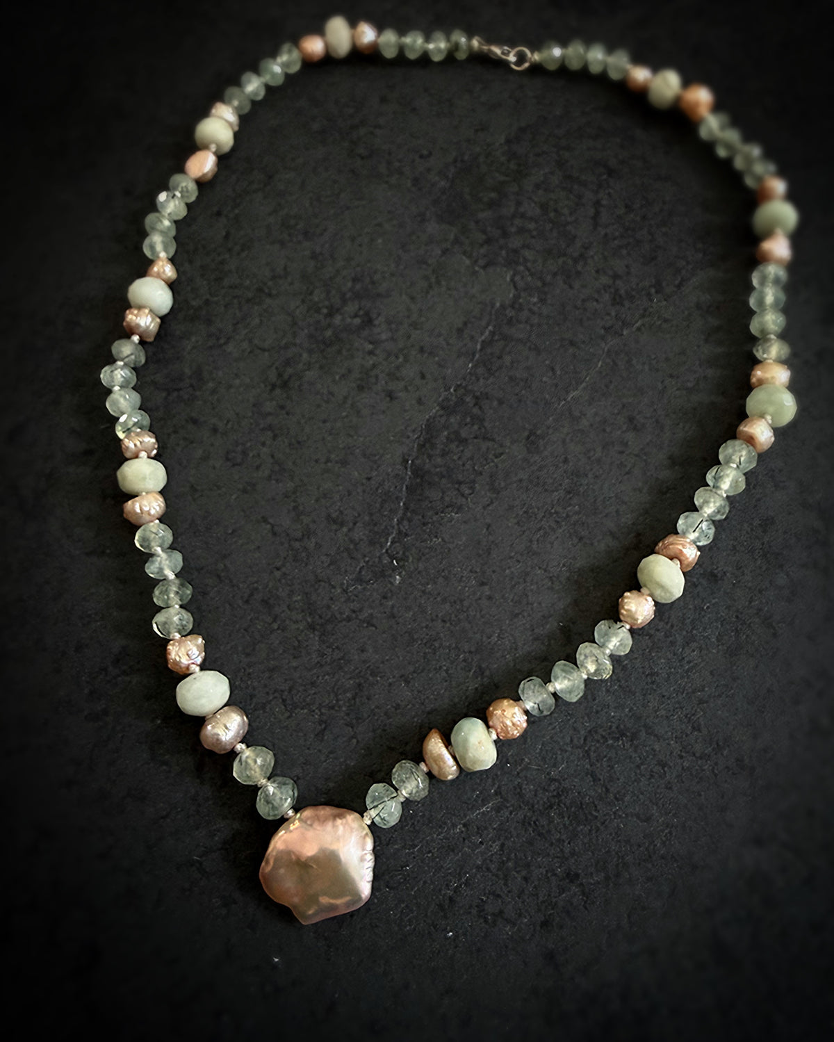 Green Aventurine Baroque Pearl Necklace