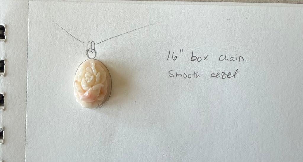 Custom Order for Lex - Carved Rose Pendant
