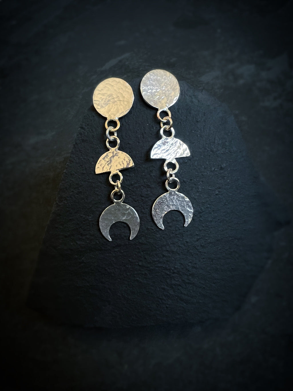 Luna Moon Phase Dangling Stud Earrings