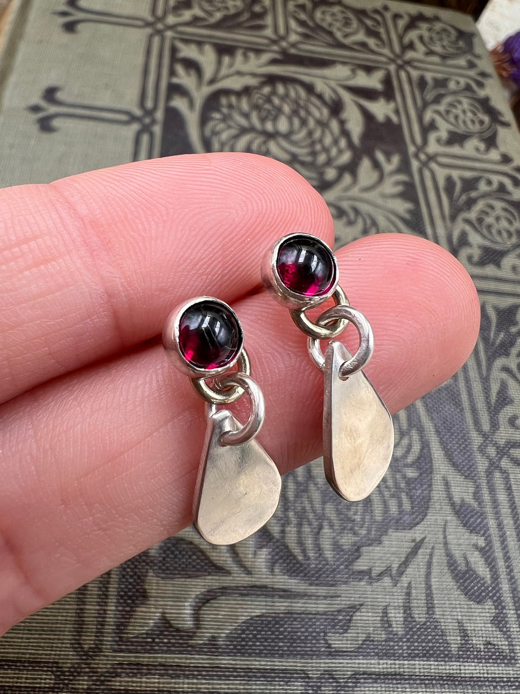 Vampire Blood Drop Garnet Gothic Stud Earrings