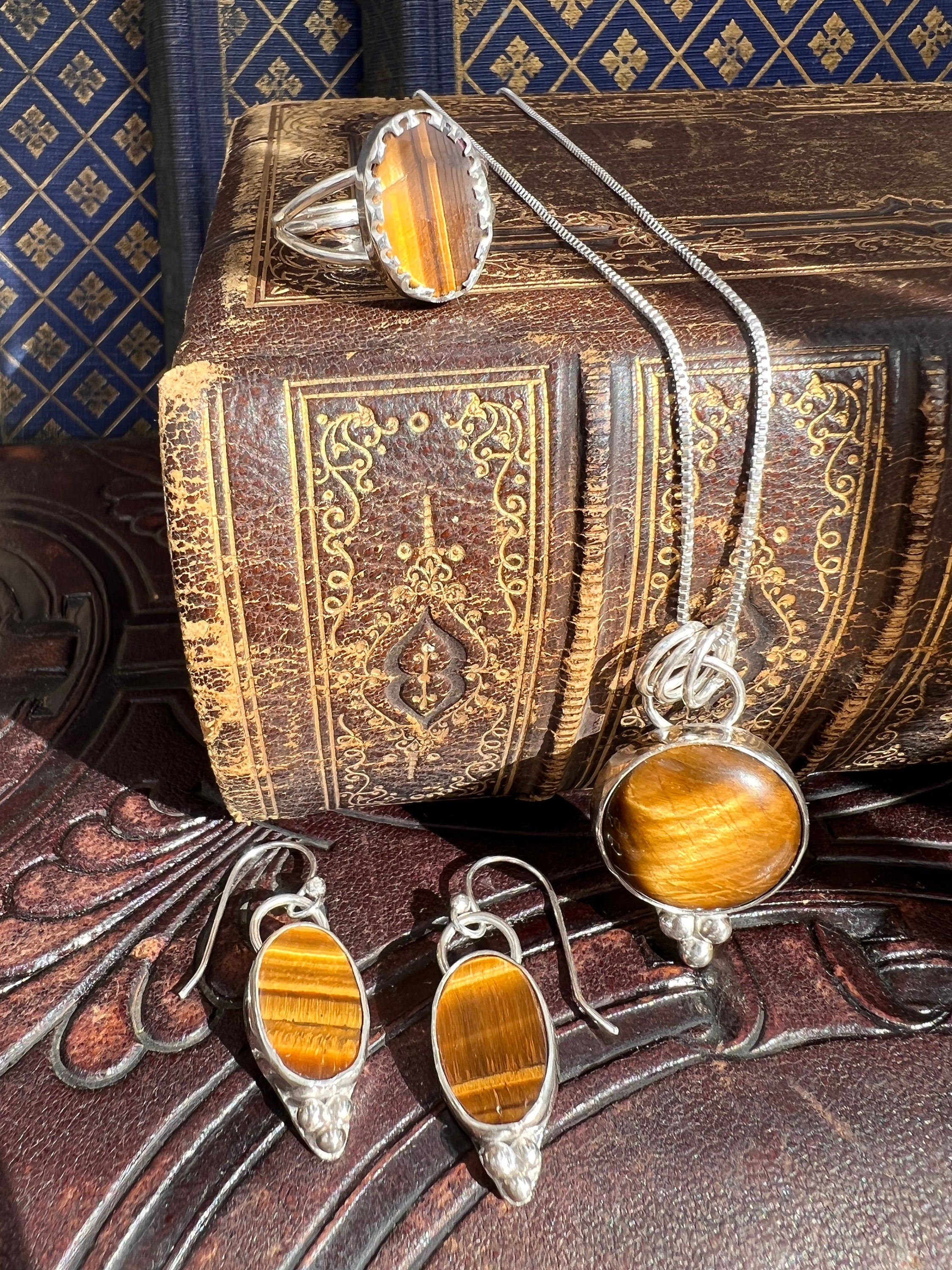 Tiger's Eye Dangling Earrings