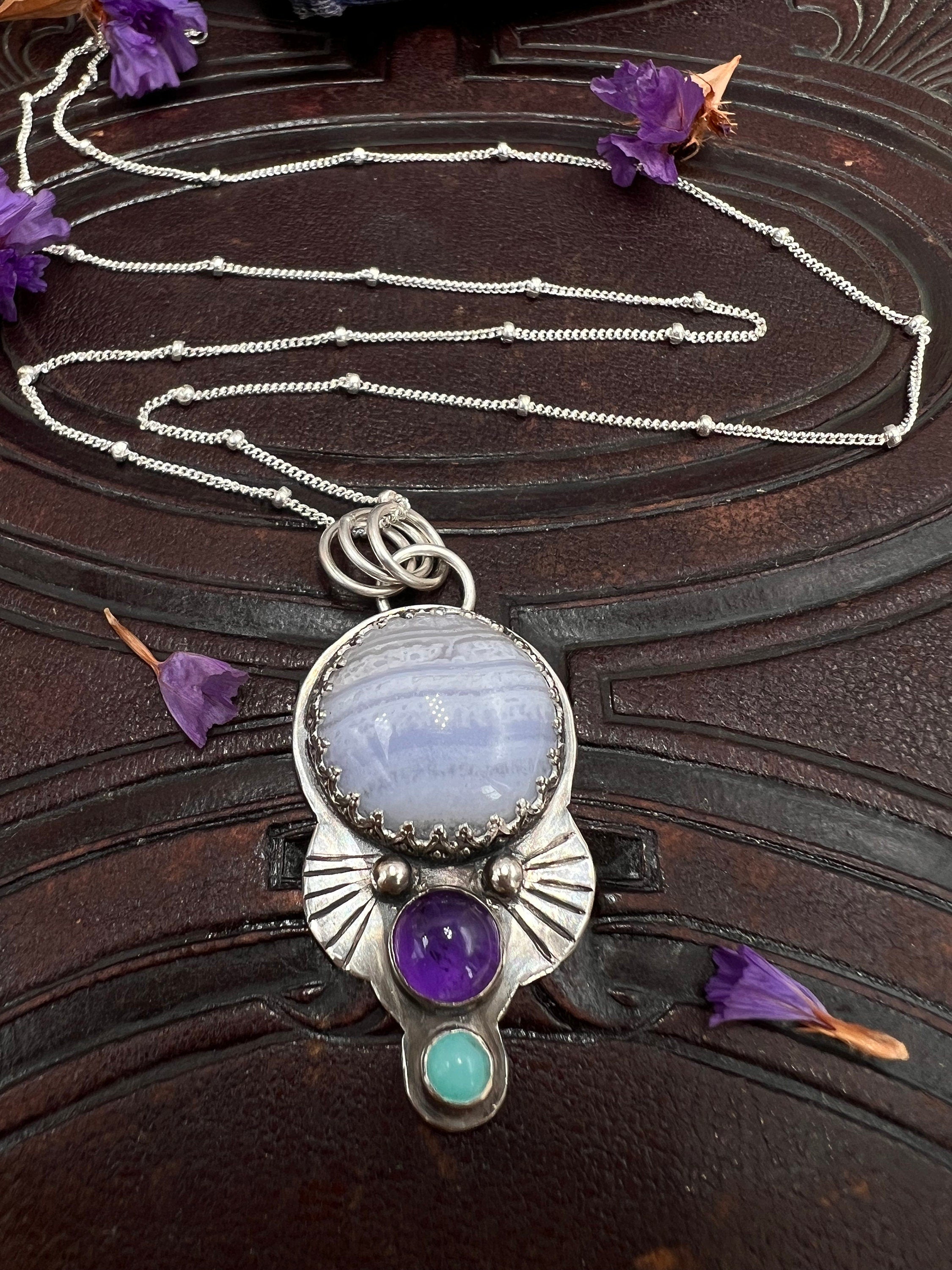 Violet Fairy Amulet Pendant Necklace