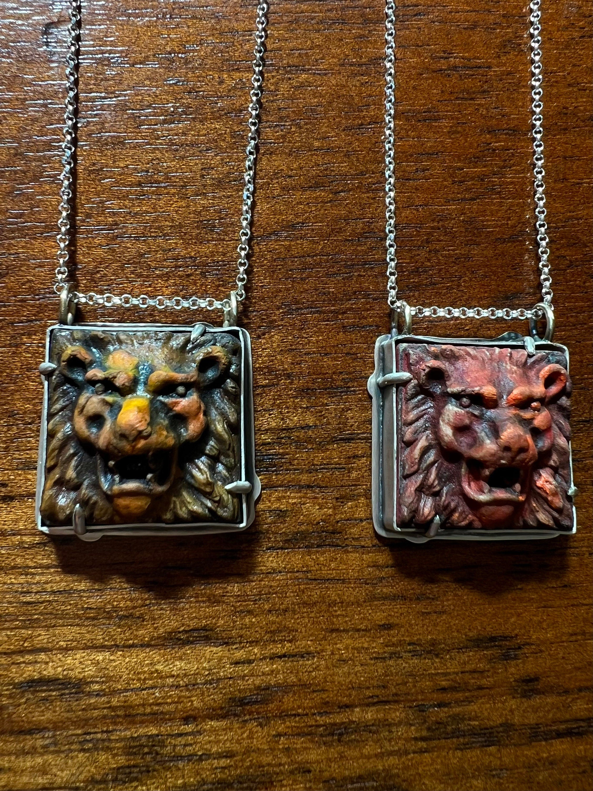 Lion Tile Necklace Pendant in collaboration with Alexis Ellison