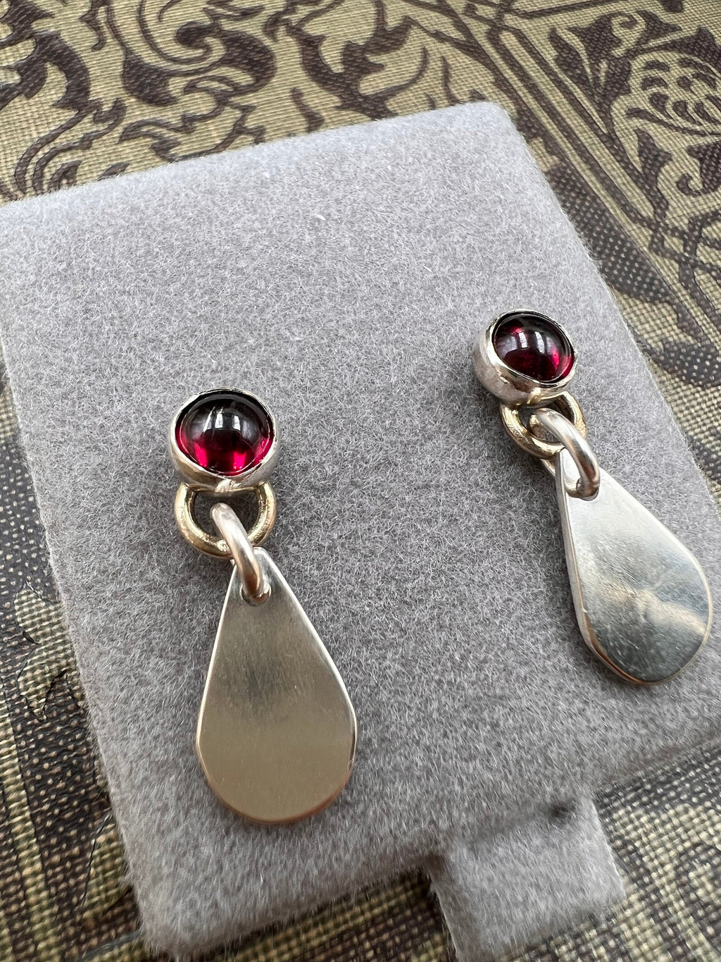 Vampire Blood Drop Garnet Gothic Stud Earrings