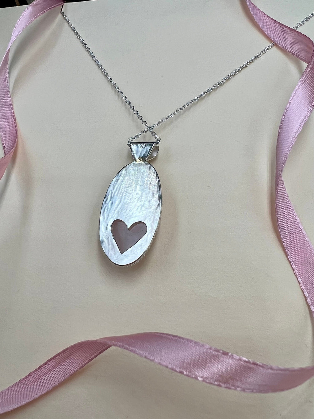 Ellipse Hidden Hearts Rose Quartz Necklace