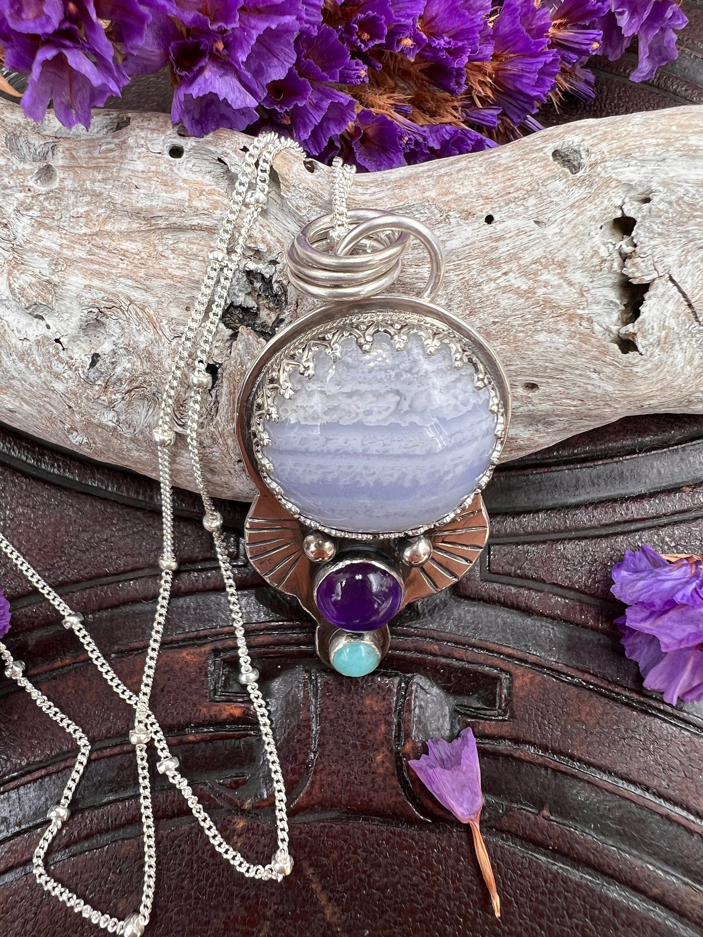 Violet Fairy Amulet Pendant Necklace