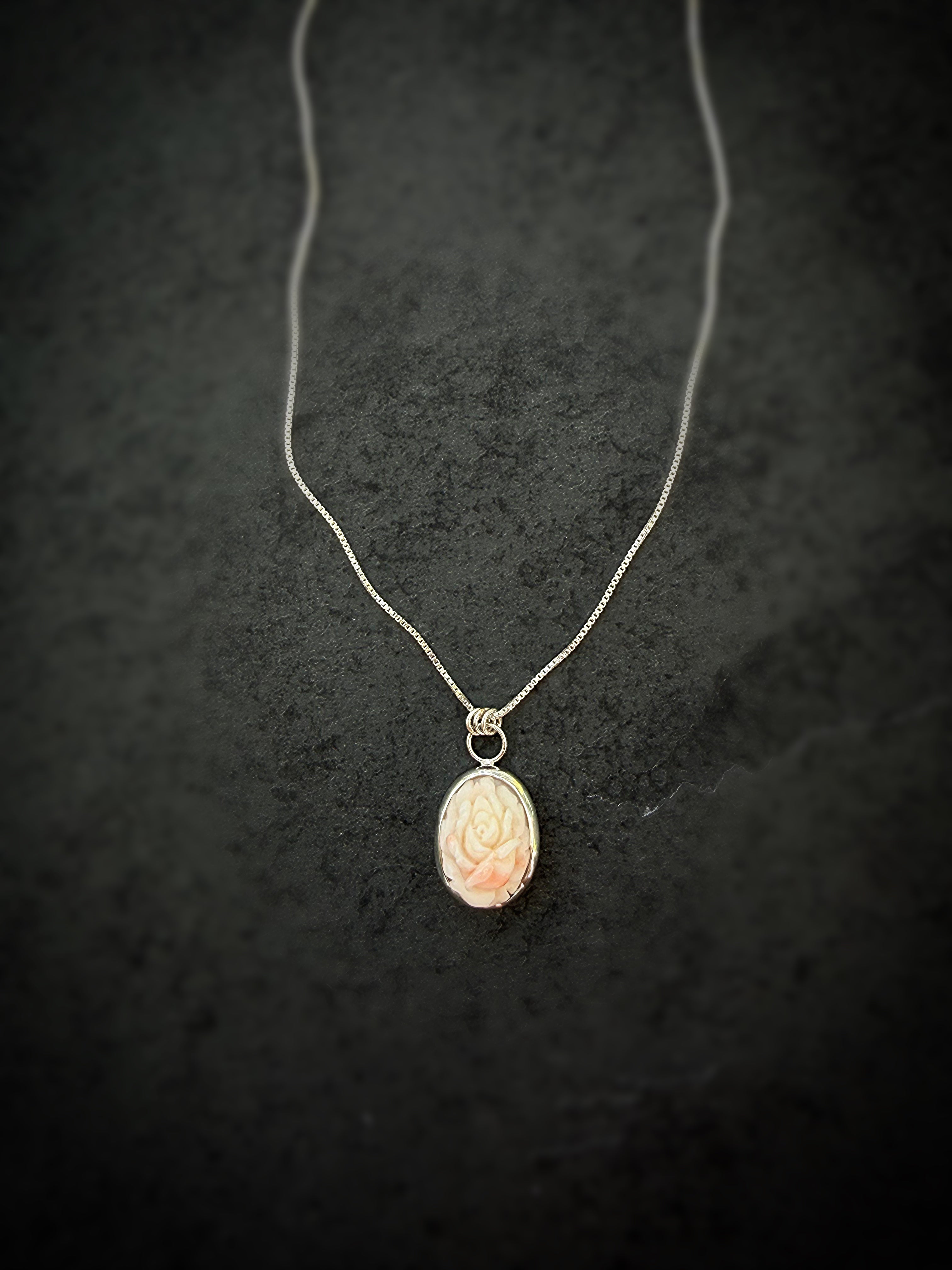 Custom Order for Lex - Carved Rose Pendant