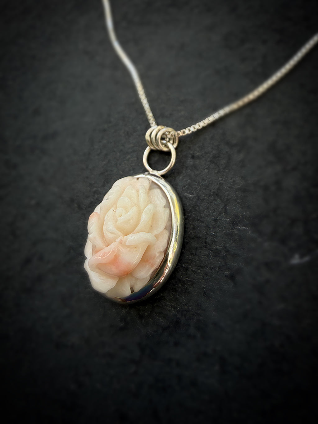 Custom Order for Lex - Carved Rose Pendant