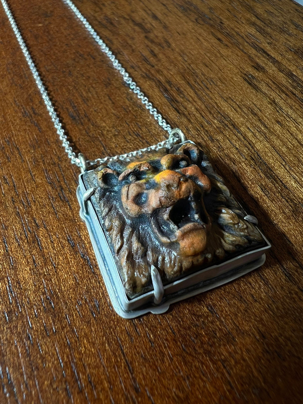 Lion Tile Necklace Pendant in collaboration with Alexis Ellison