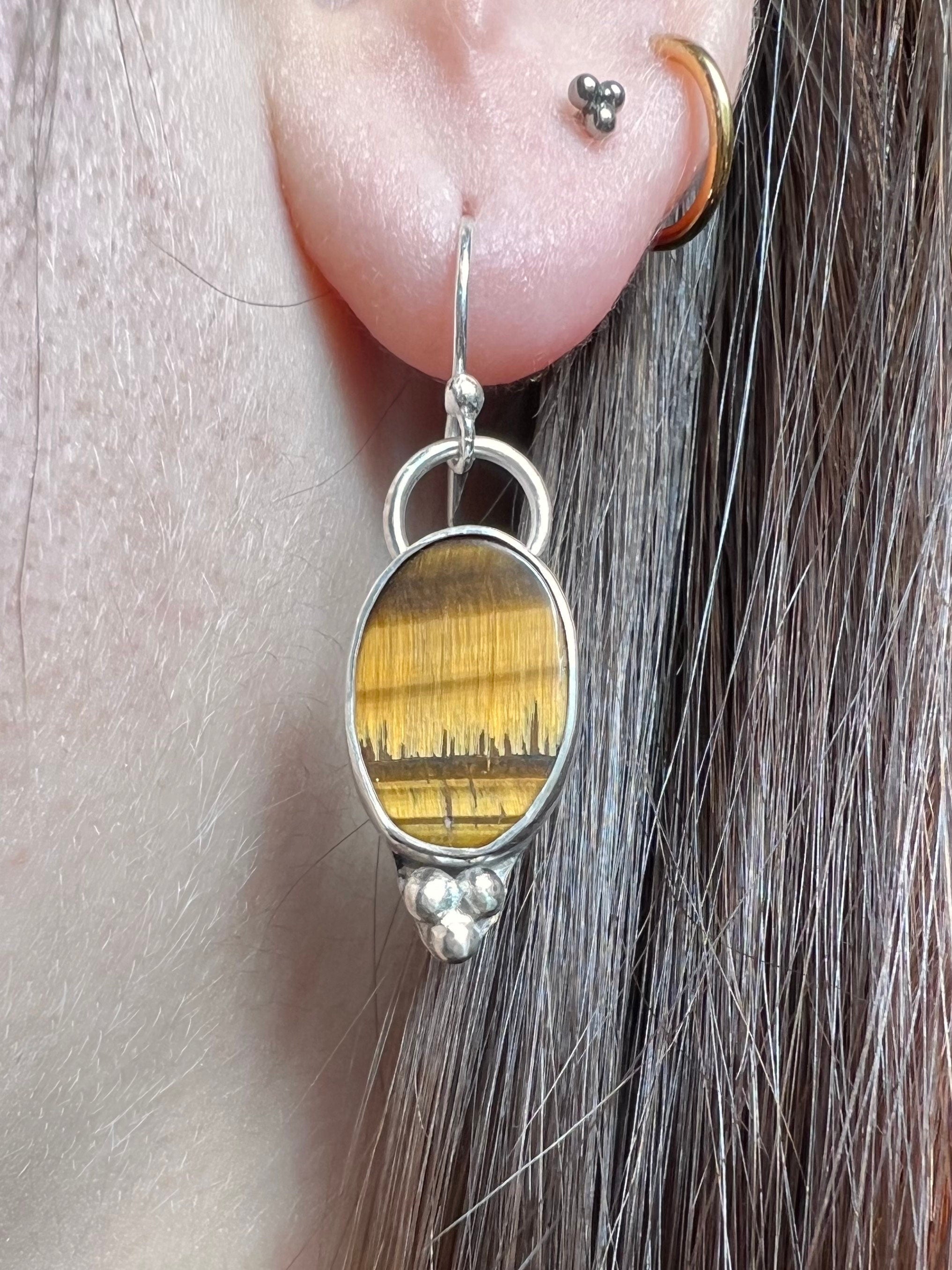 Tiger's Eye Dangling Earrings