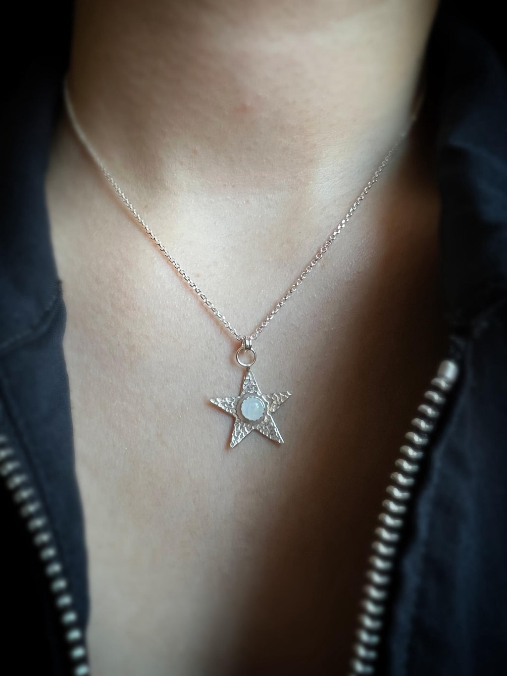 North Star Moonstone Pendant Necklace