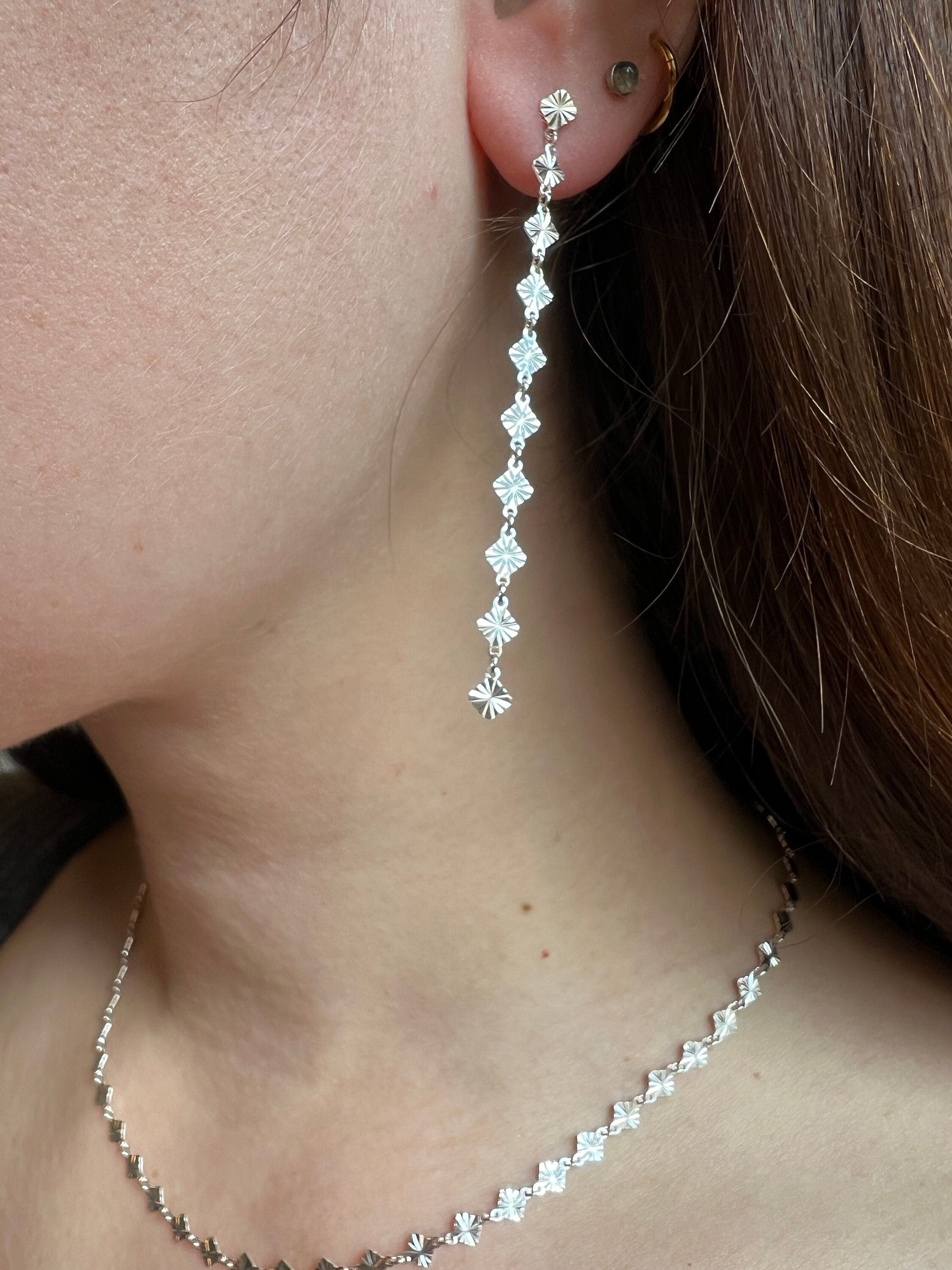 Starlight Chain Dangling Earrings