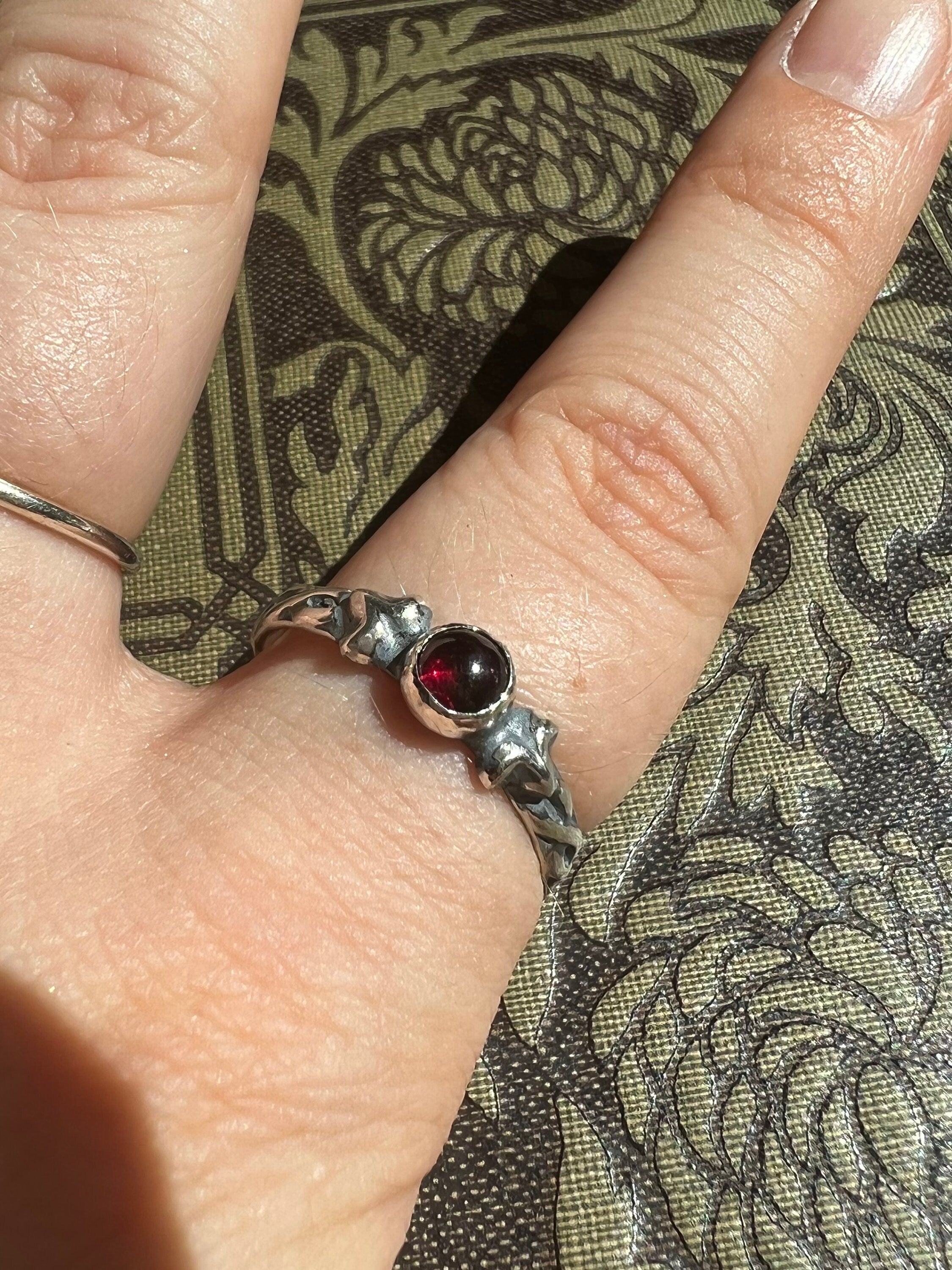 Blood Red Garnet Forest Ring