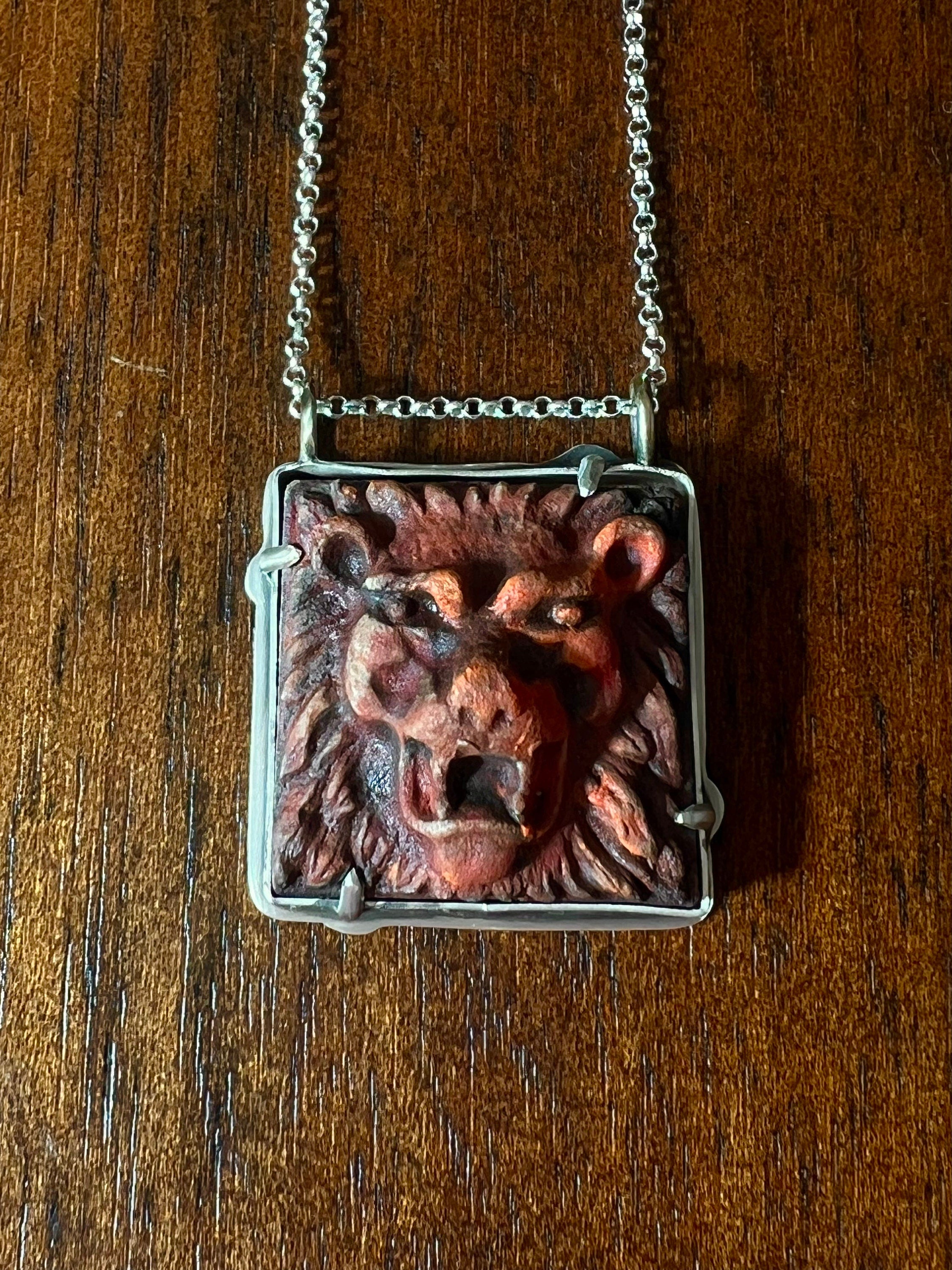 Lion Tile Necklace Pendant in collaboration with Alexis Ellison