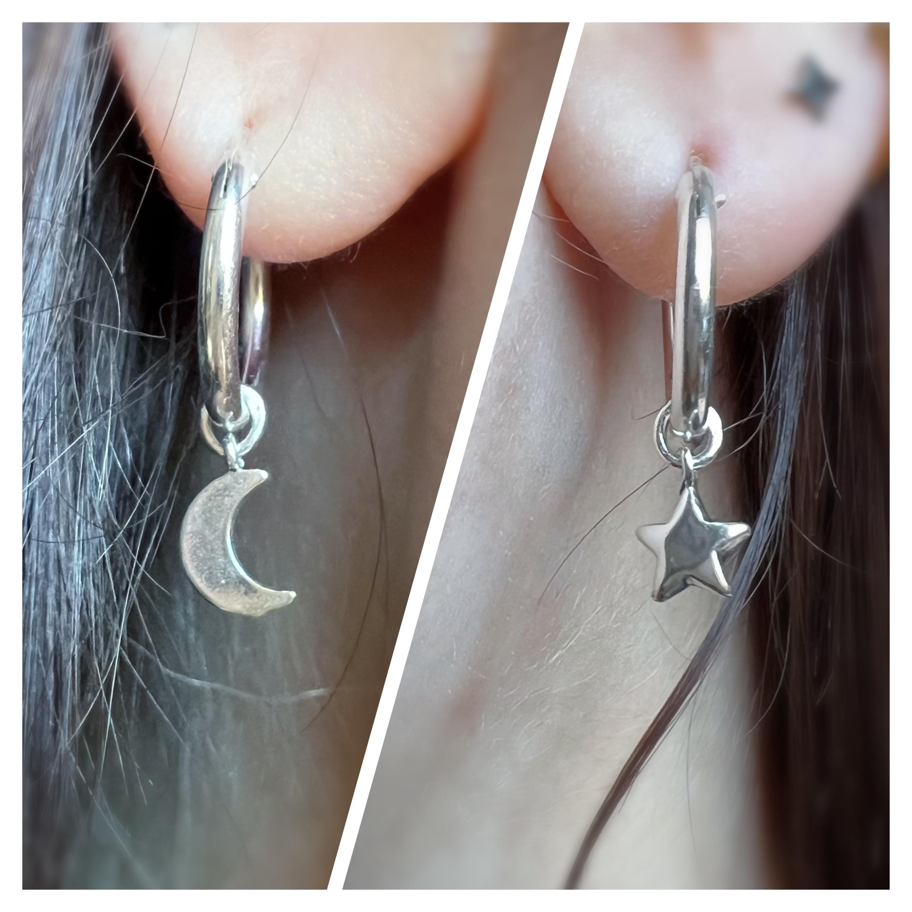 Celestial Moon & Star Hoop Earrings