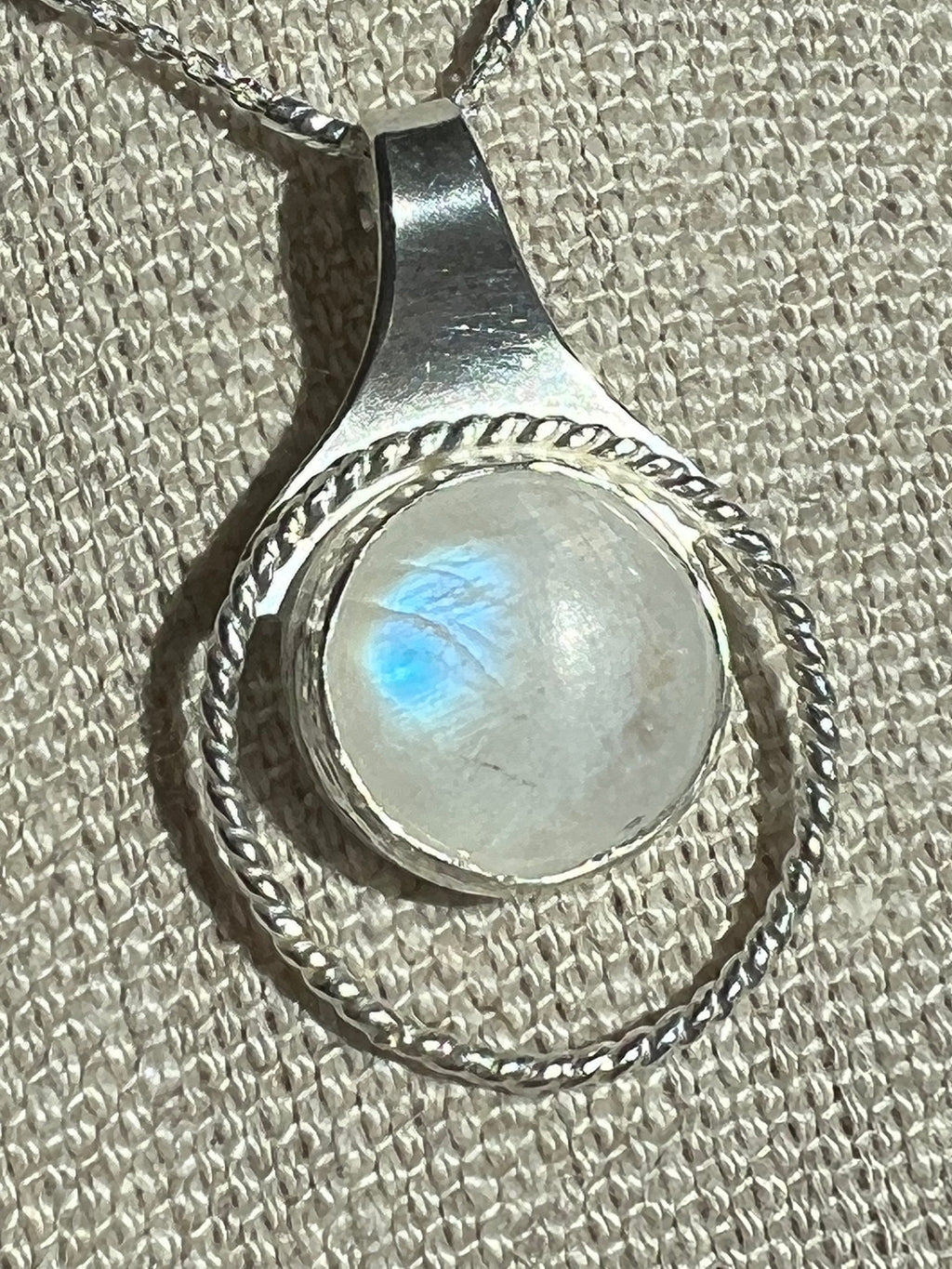 Moonstone Halo Pendant Necklace