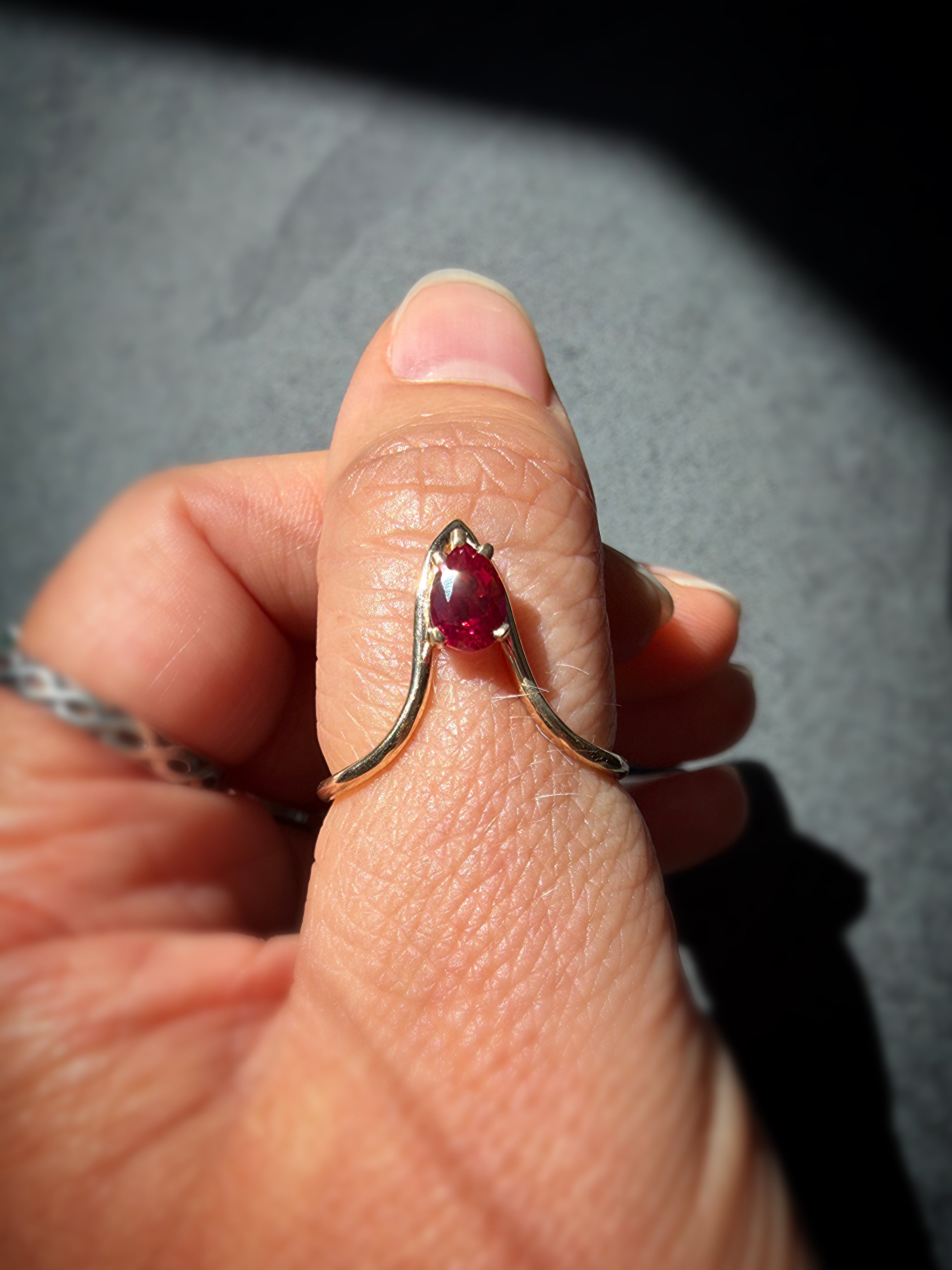 Custom Order for Aubrey - Gold and Garnet Ring