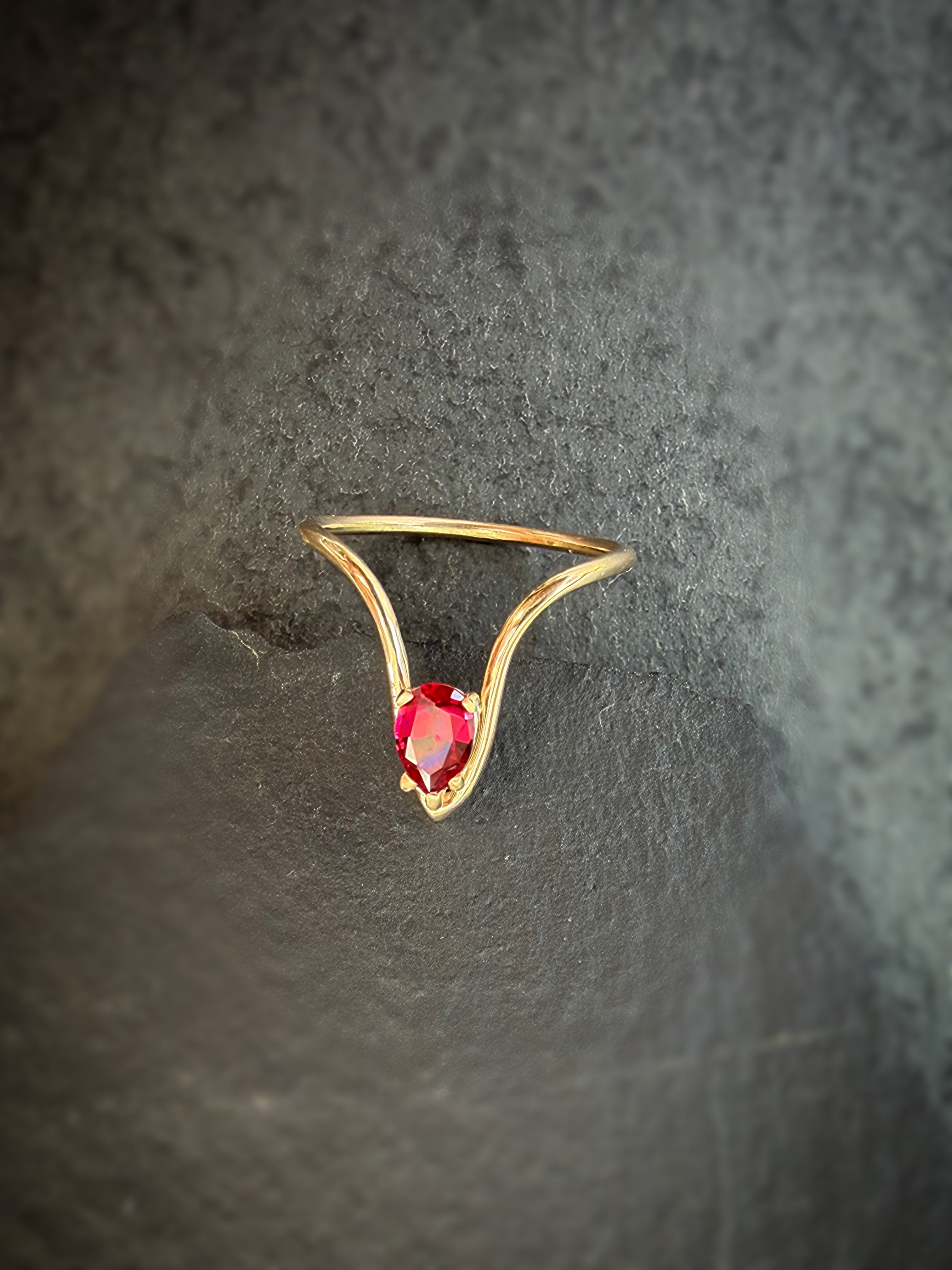 Custom Order for Aubrey - Gold and Garnet Ring
