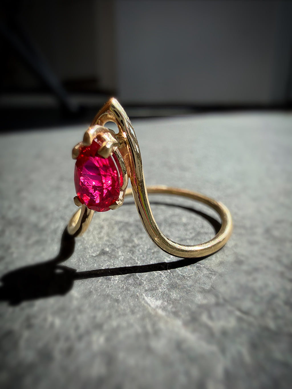 Custom Order for Aubrey - Gold and Garnet Ring