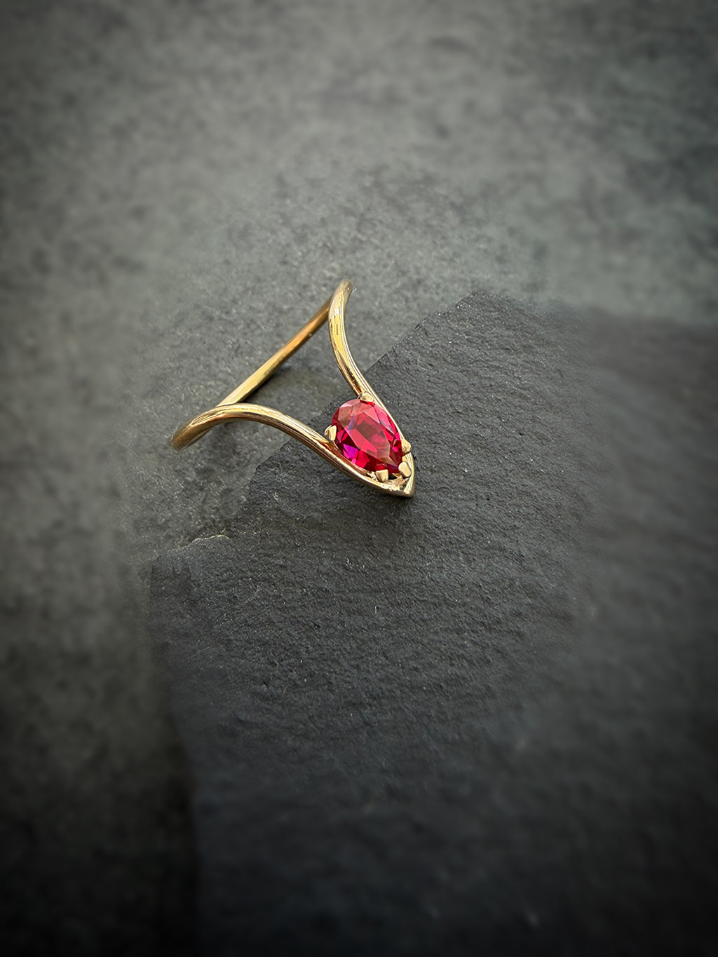 Custom Order for Aubrey - Gold and Garnet Ring